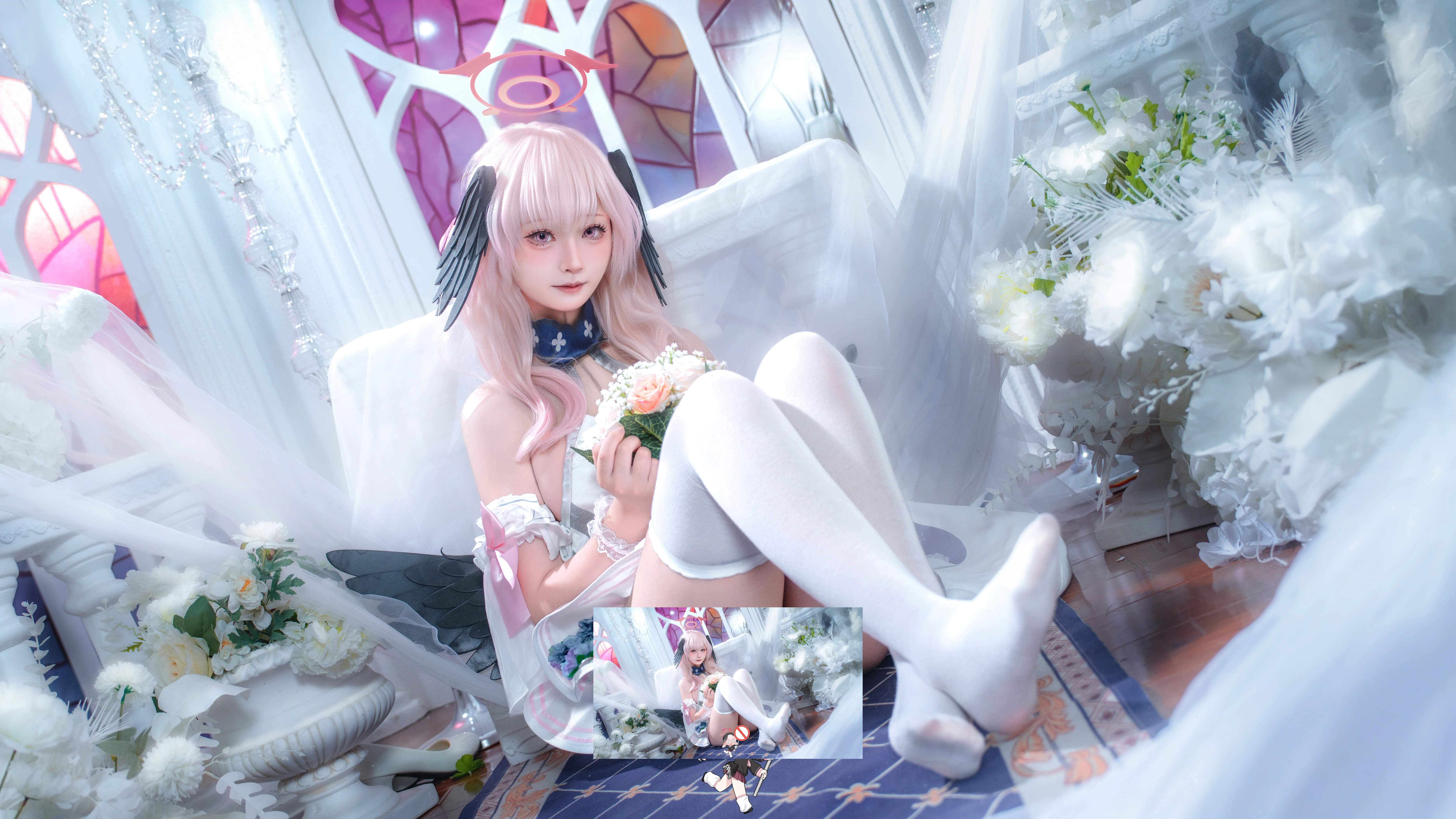 [Shimoe Koharu cosplay] Angel's Vow Under White Roses in Blue Archive - Image 6