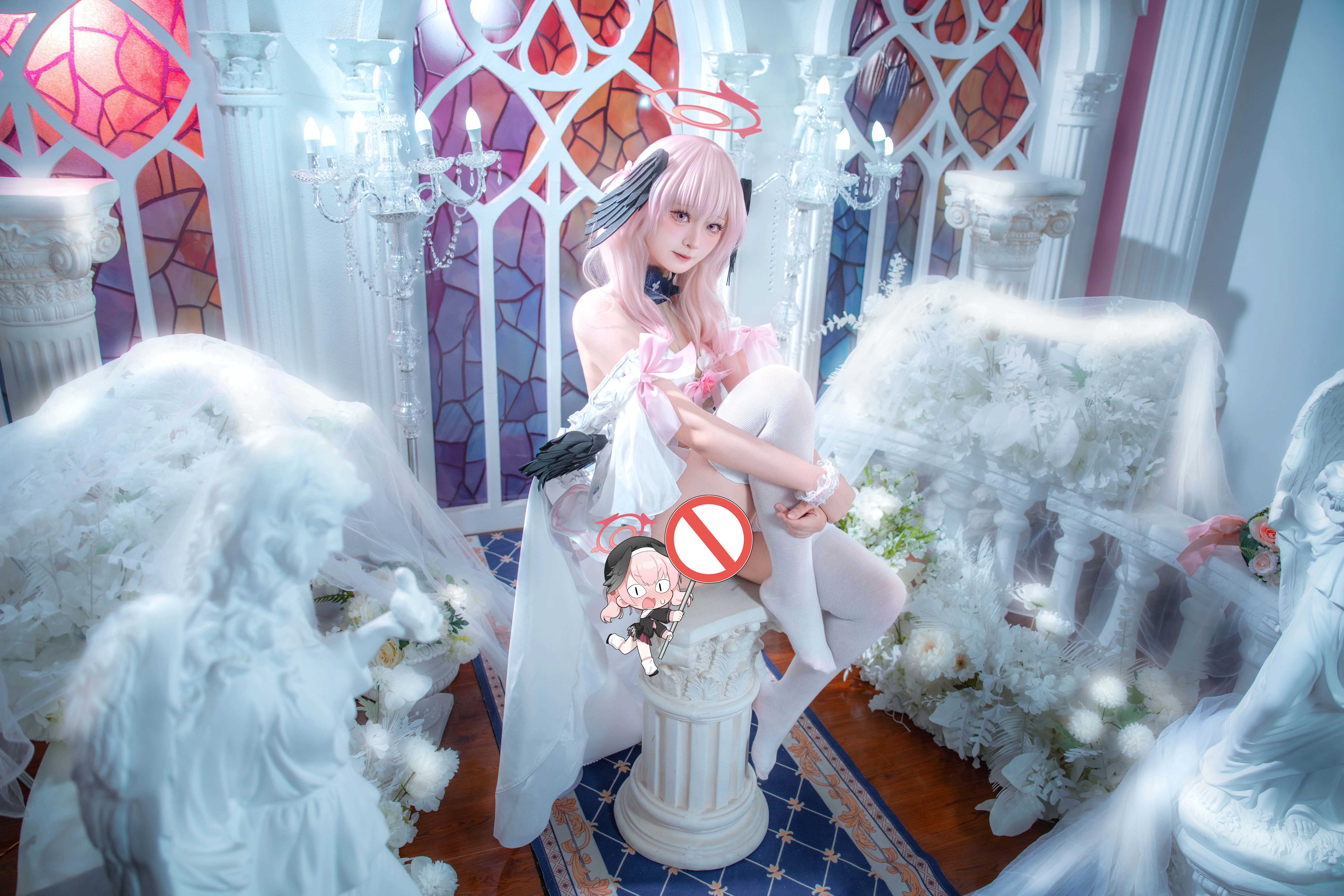 [Shimoe Koharu cosplay] Angel's Vow Under White Roses in Blue Archive - Image 7