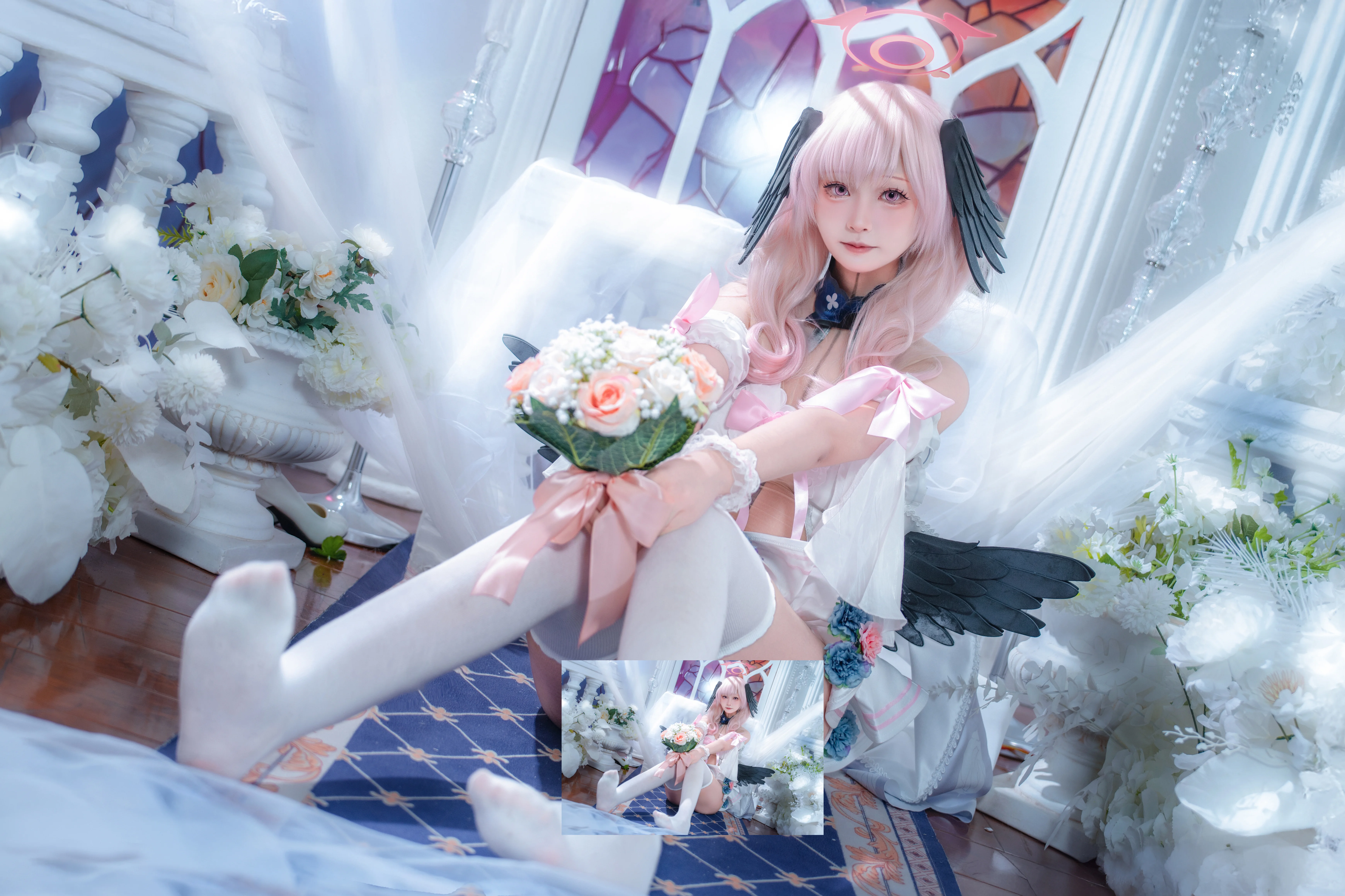 [Shimoe Koharu cosplay] Angel's Vow Under White Roses in Blue Archive - Image 8