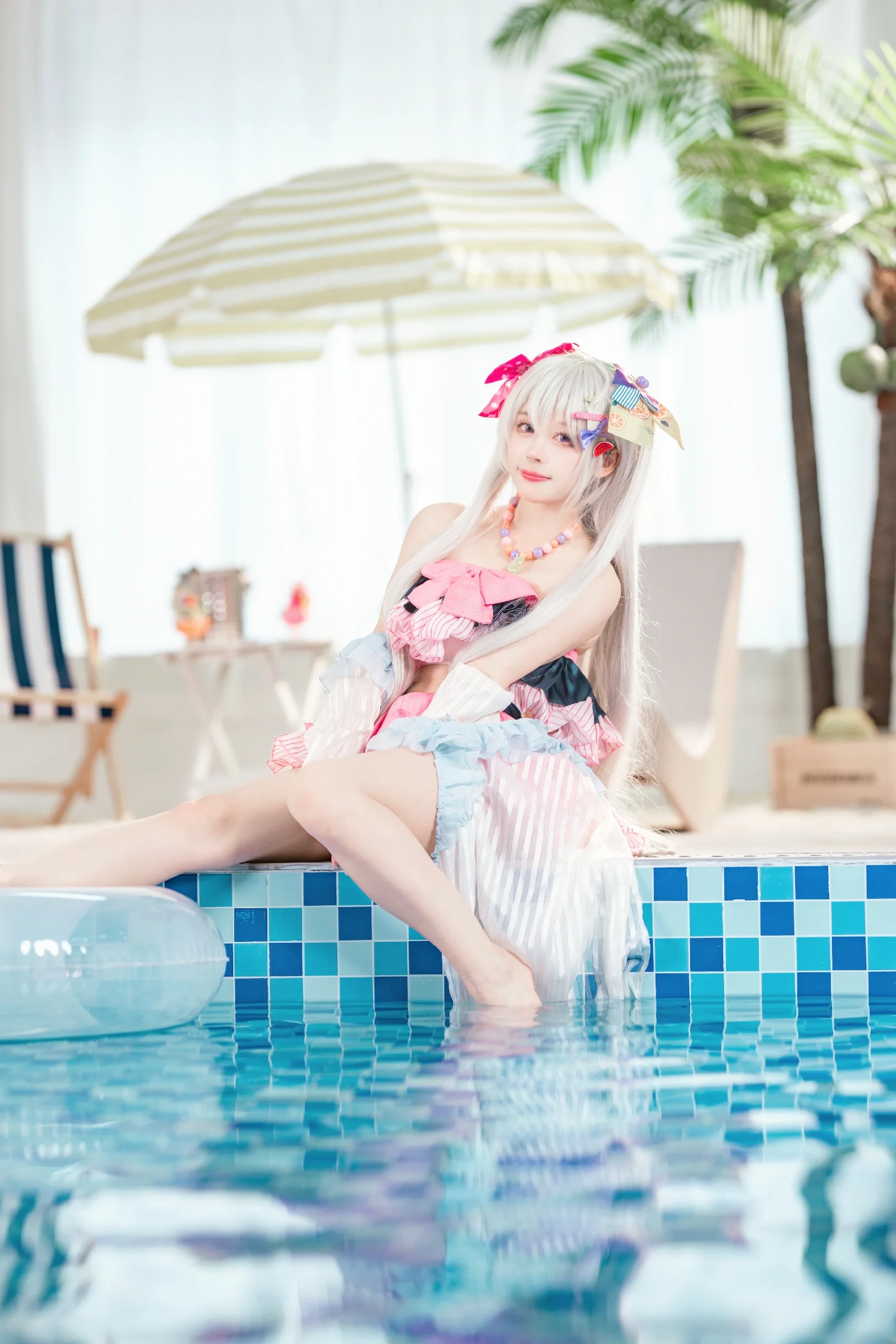 【白洲梓cos】碧蓝档案的夏日泳池清冷瞬间 - 第4张