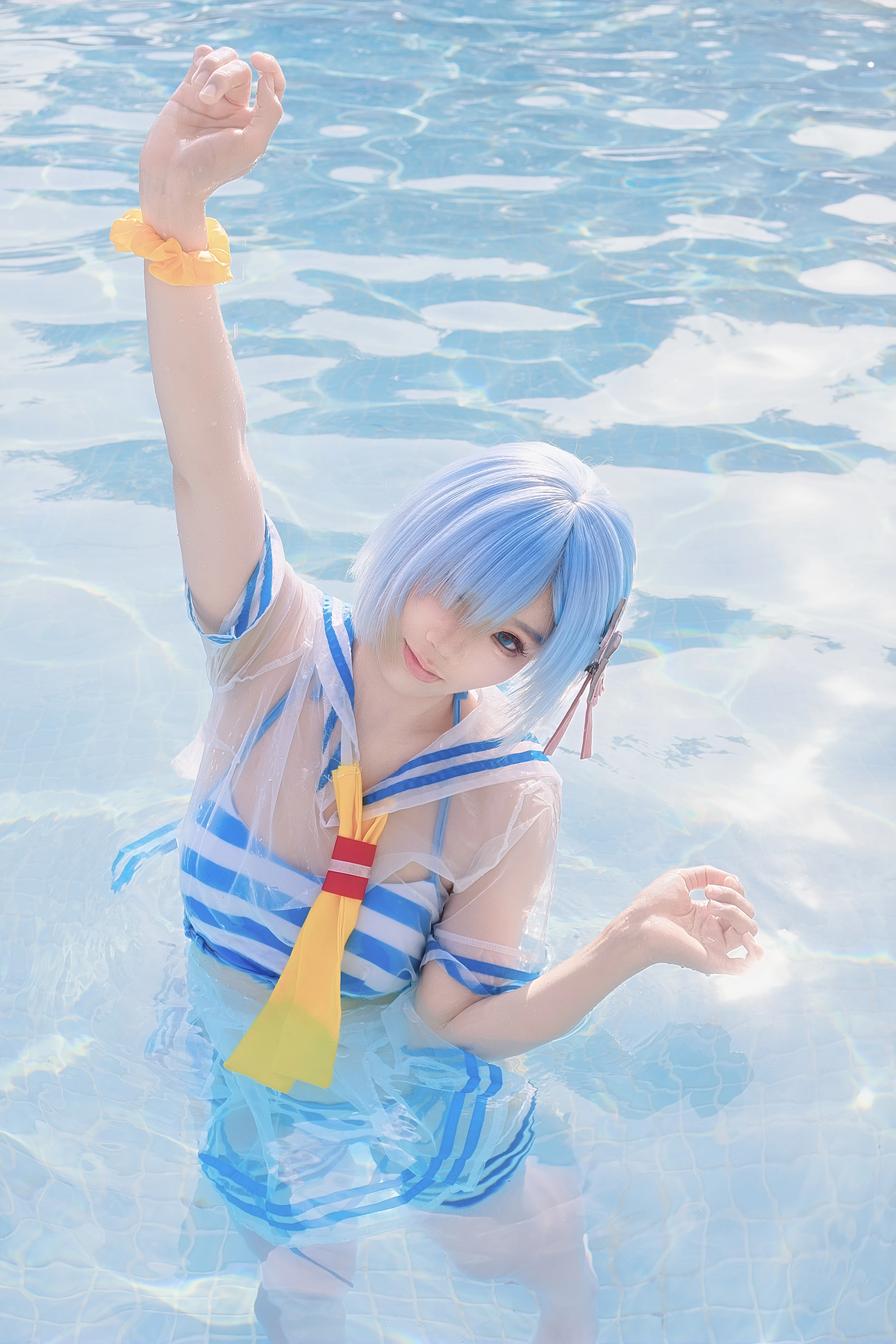 【蕾姆cos】Re:從零開始的異世界生活，藍髮女僕的夏日清涼泳裝 - 第 2 張