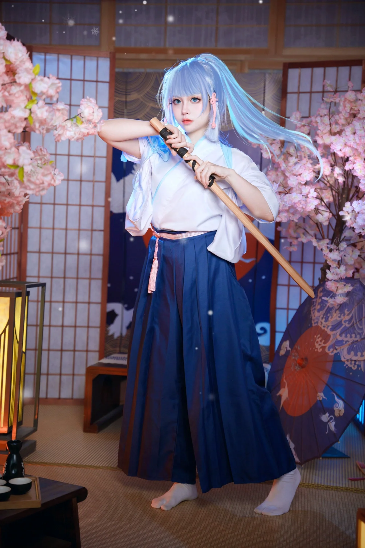 【神里绫华cos】剑道服白鹭公主的帅气瞬间