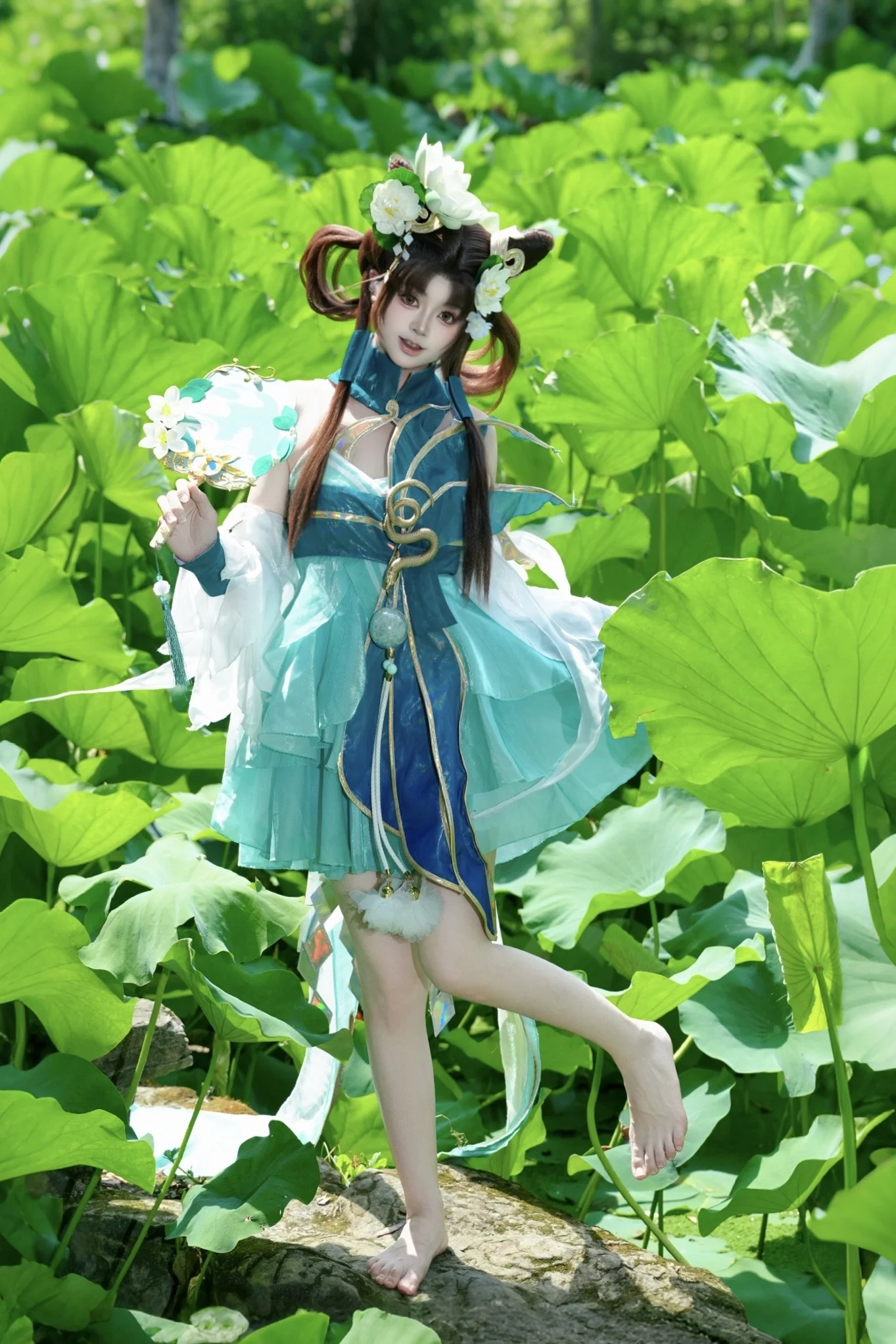 【小乔cos】青蛇游荷塘，这组外景真的太拼了 - 第 3 张
