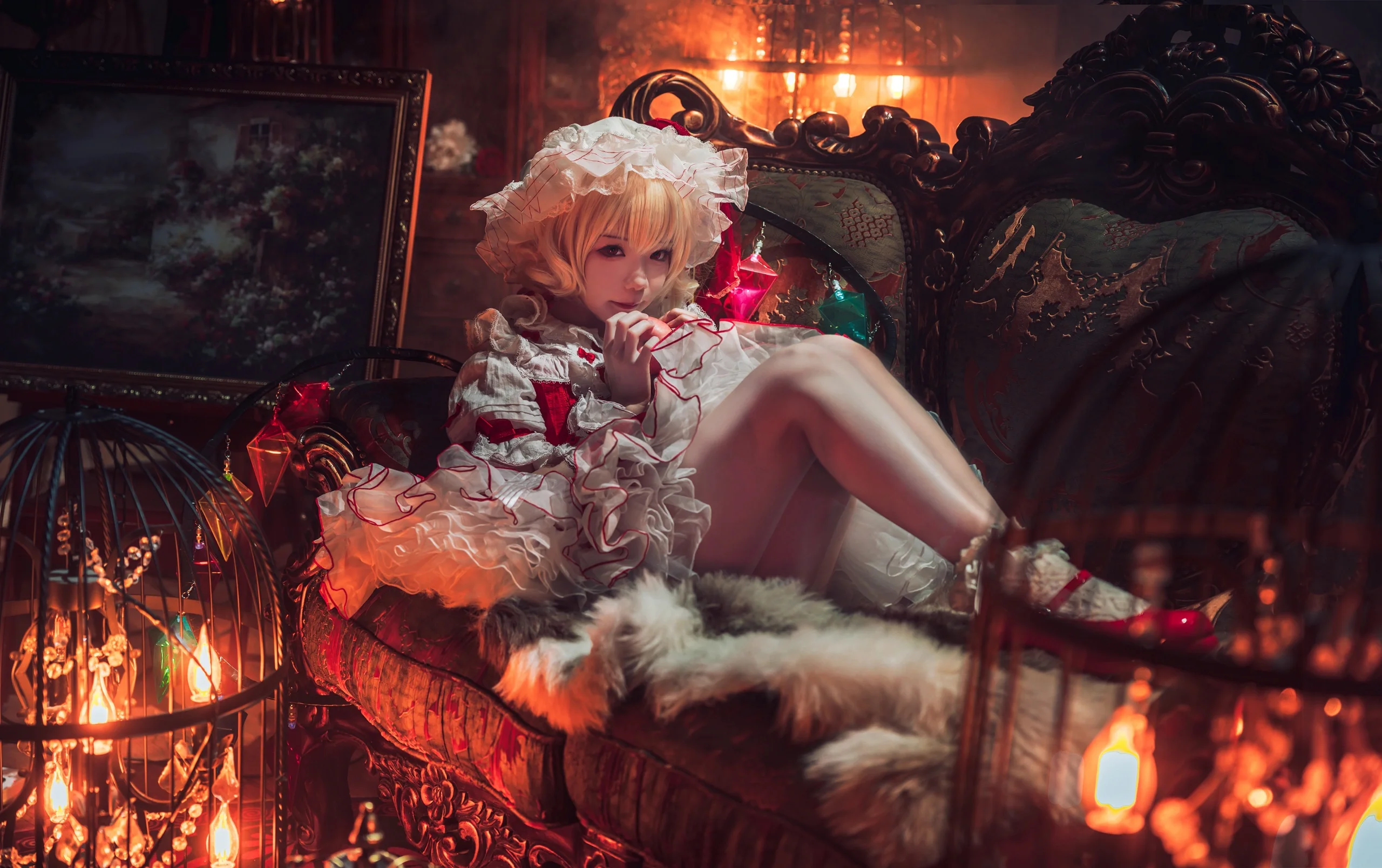 【芙蘭朵露cos】紅魔館的暗夜，吸血鬼妹妹的私密時刻 - 第 5 張