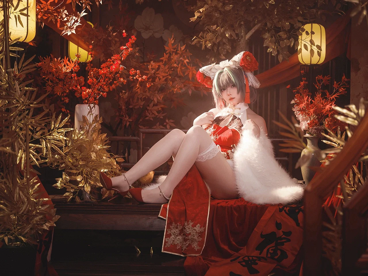 【柴郡cos】碧蓝航线的新春贺图，招财猫猫来啦 - 第 8 张