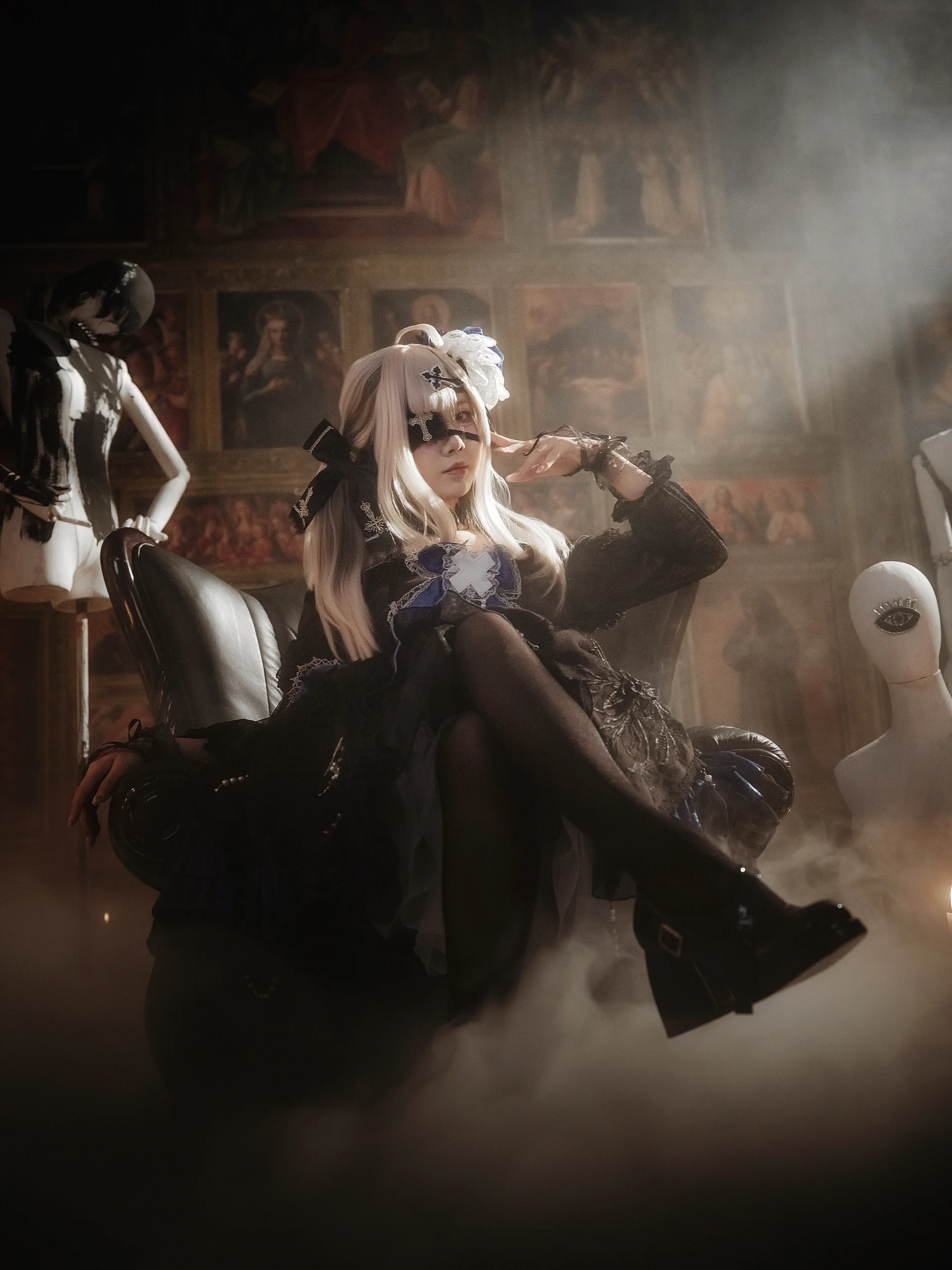 【健屋花那cos】彩虹社的哥特少女，在古董房间的暗黑试炼 - 第 4 张