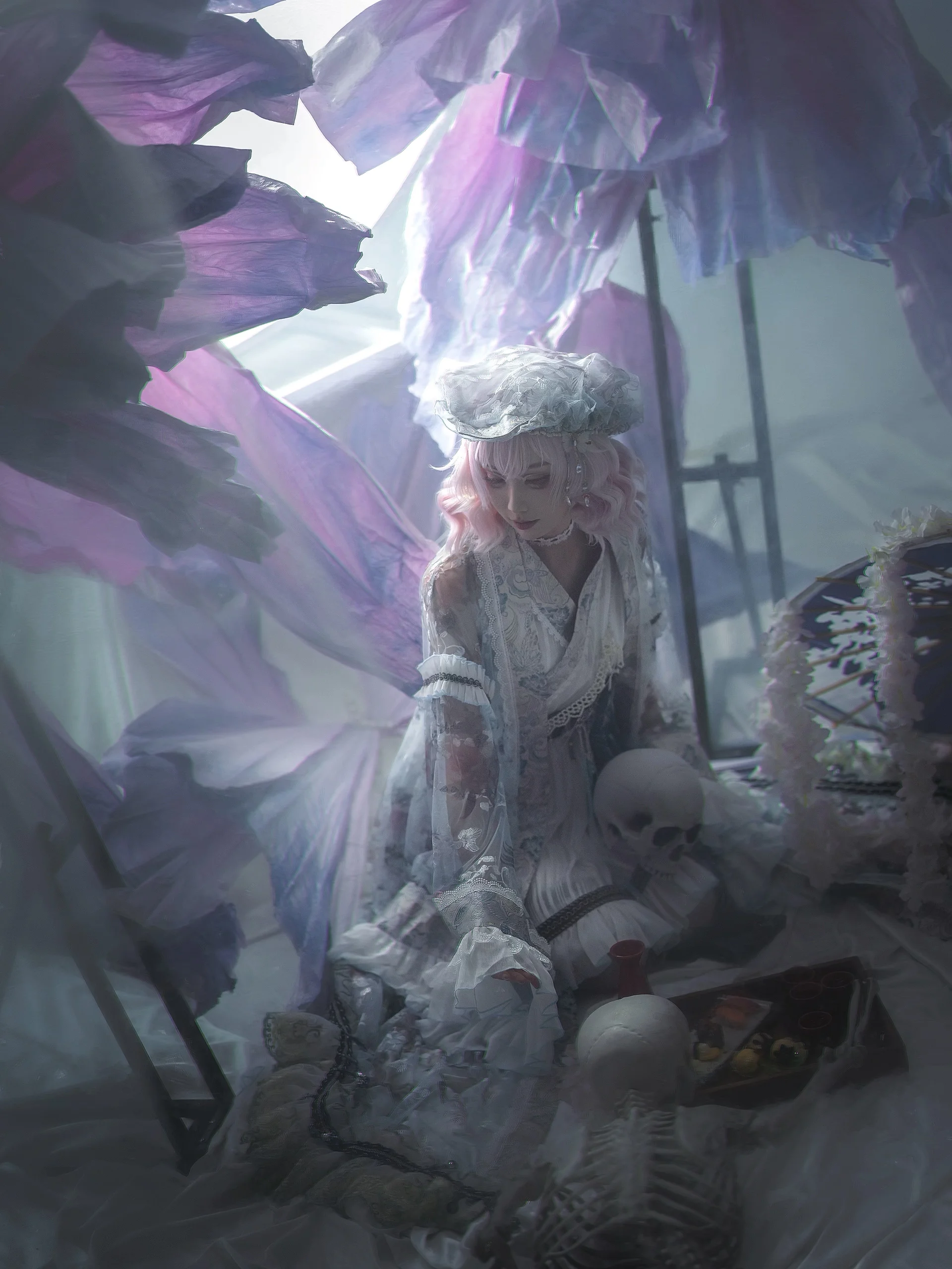 【西行寺幽幽子cos】西行妖下的櫻色幻想，東方project的幽寂美學
