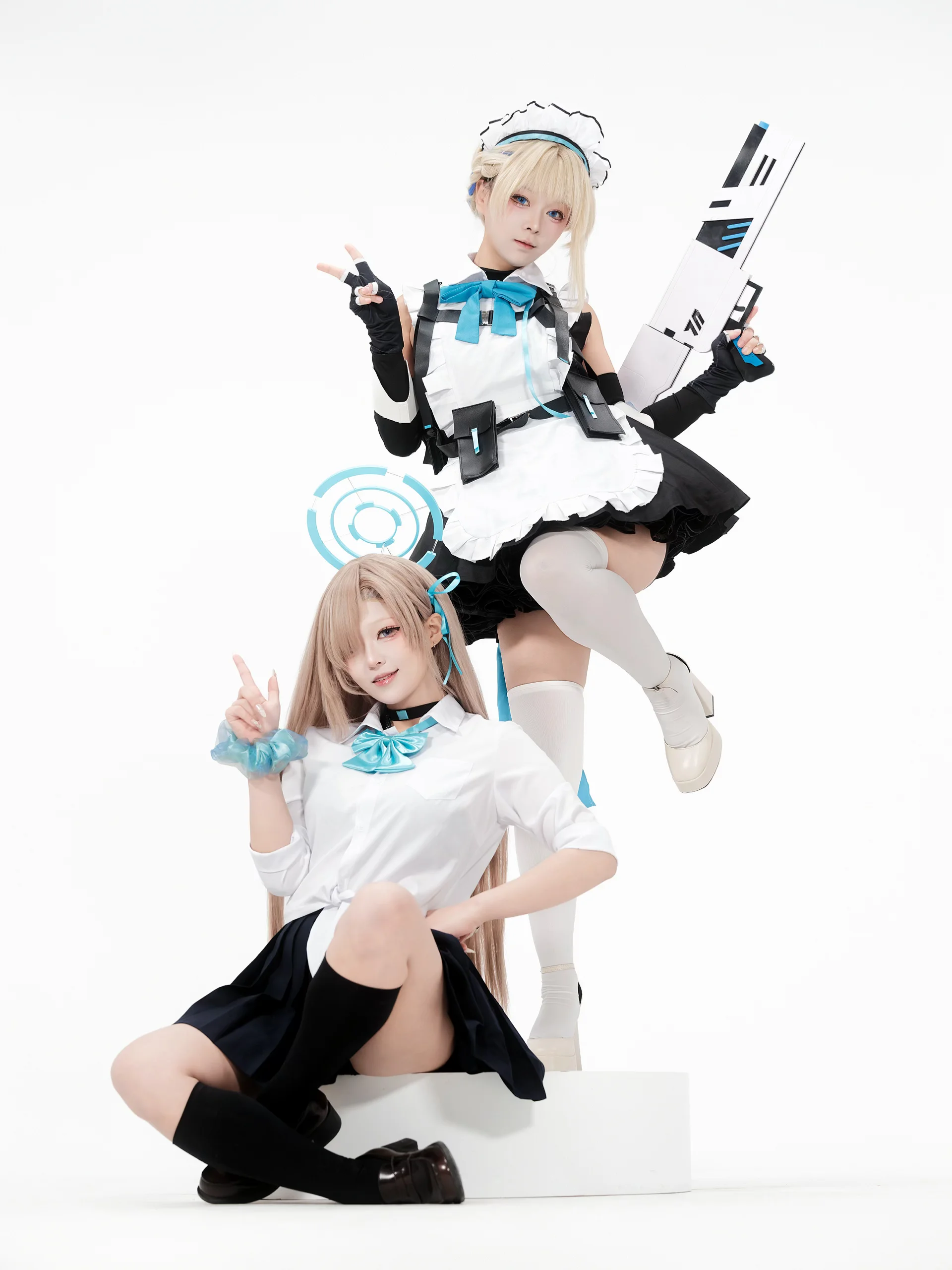 [Asuma Toki Cosplay] Blue Archive: Tactical Maid and Campus Partner Under White Studio Light and Shadow - Image 1