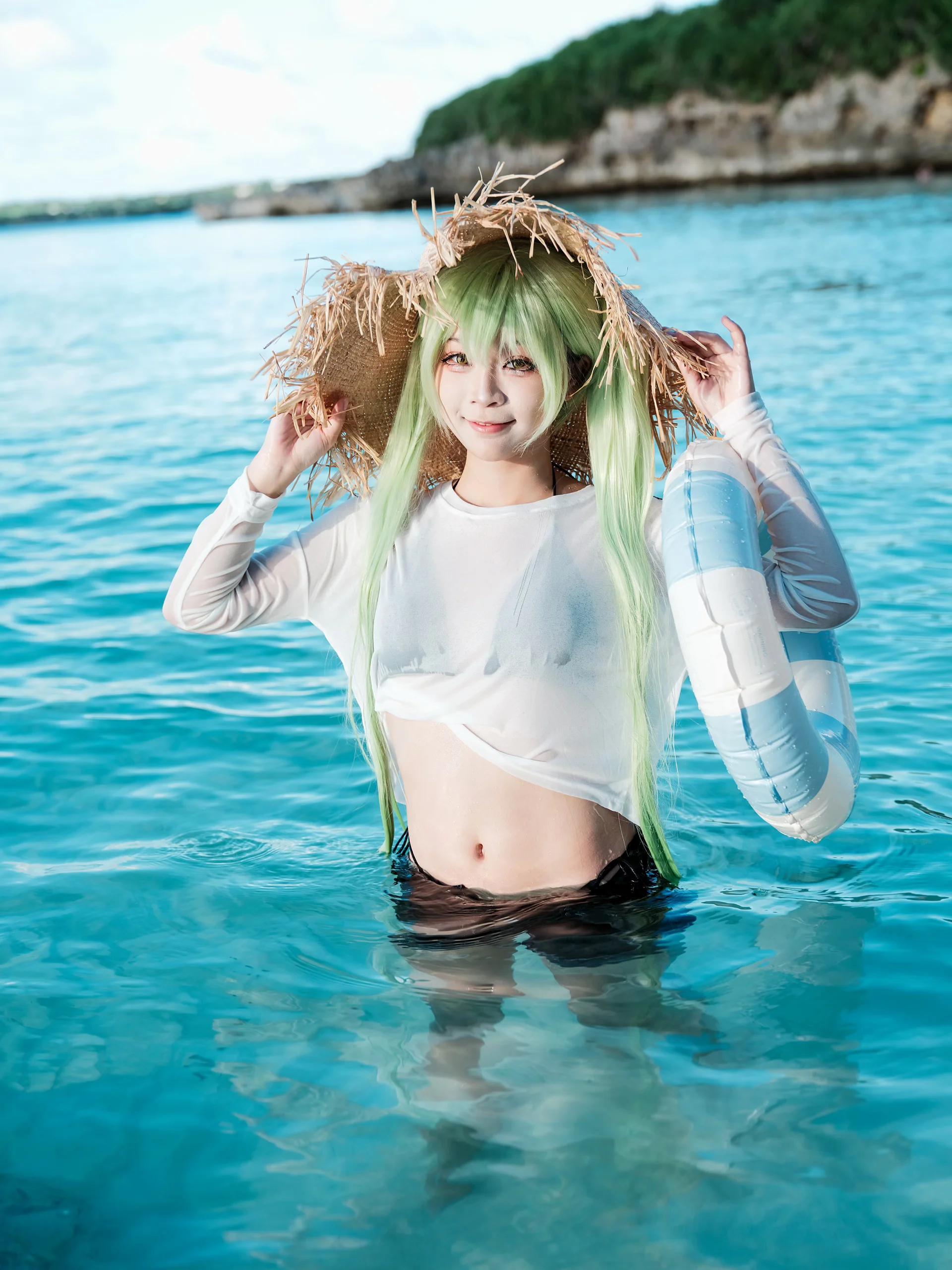 夏日海邊水著cosplay，尋找清涼的藍