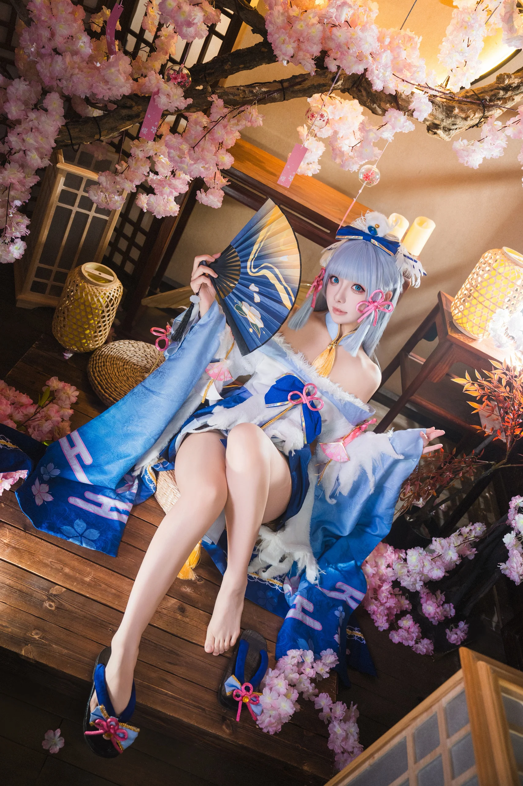 【神里绫华cos】在櫻花盛開的庭園中，與你共度靜謐時光