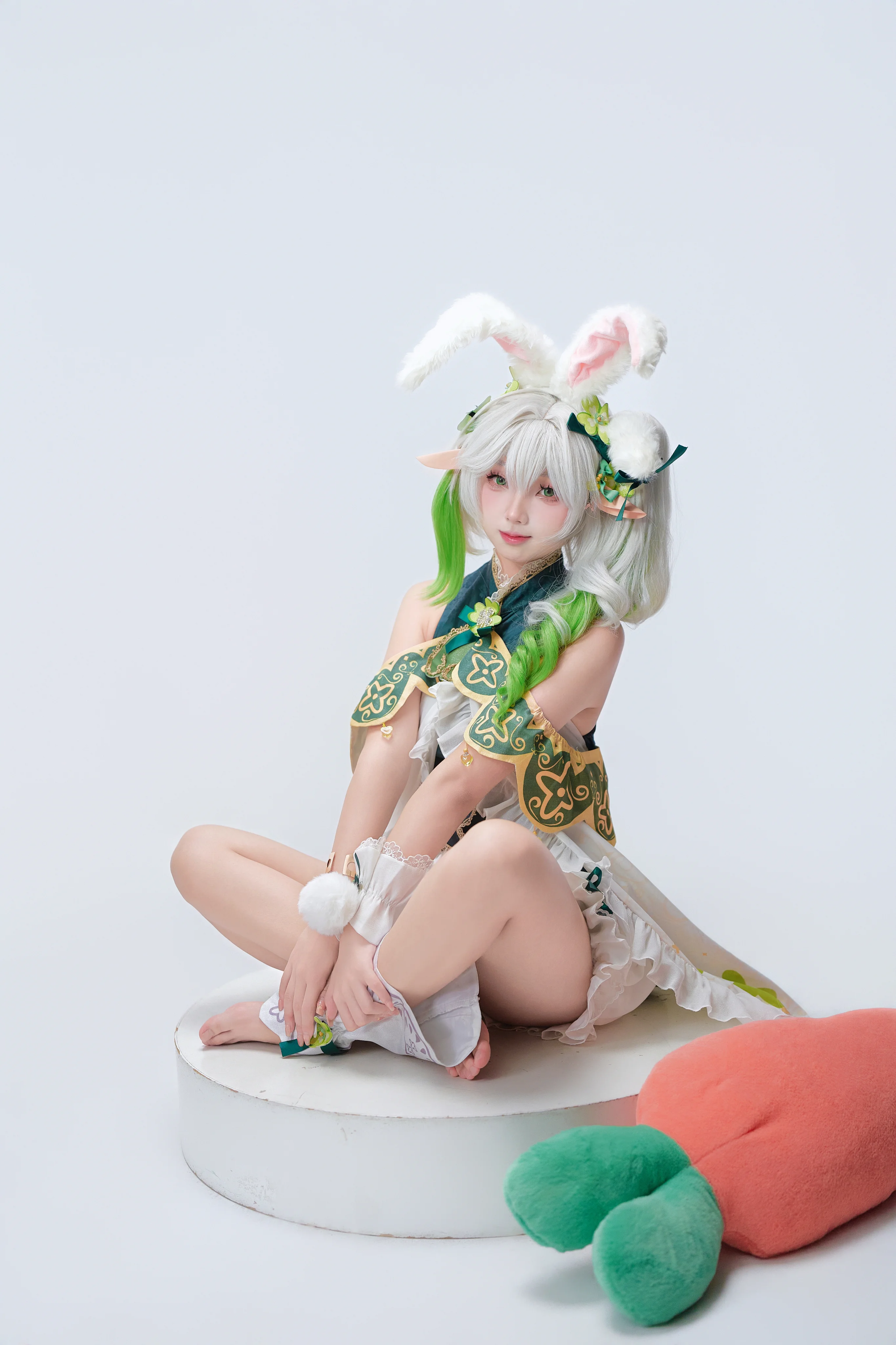 [Nahida Cosplay] Genshin Impact Little Dendro Archon Bunny Outfit, Maxing Out the Refreshing Vibe