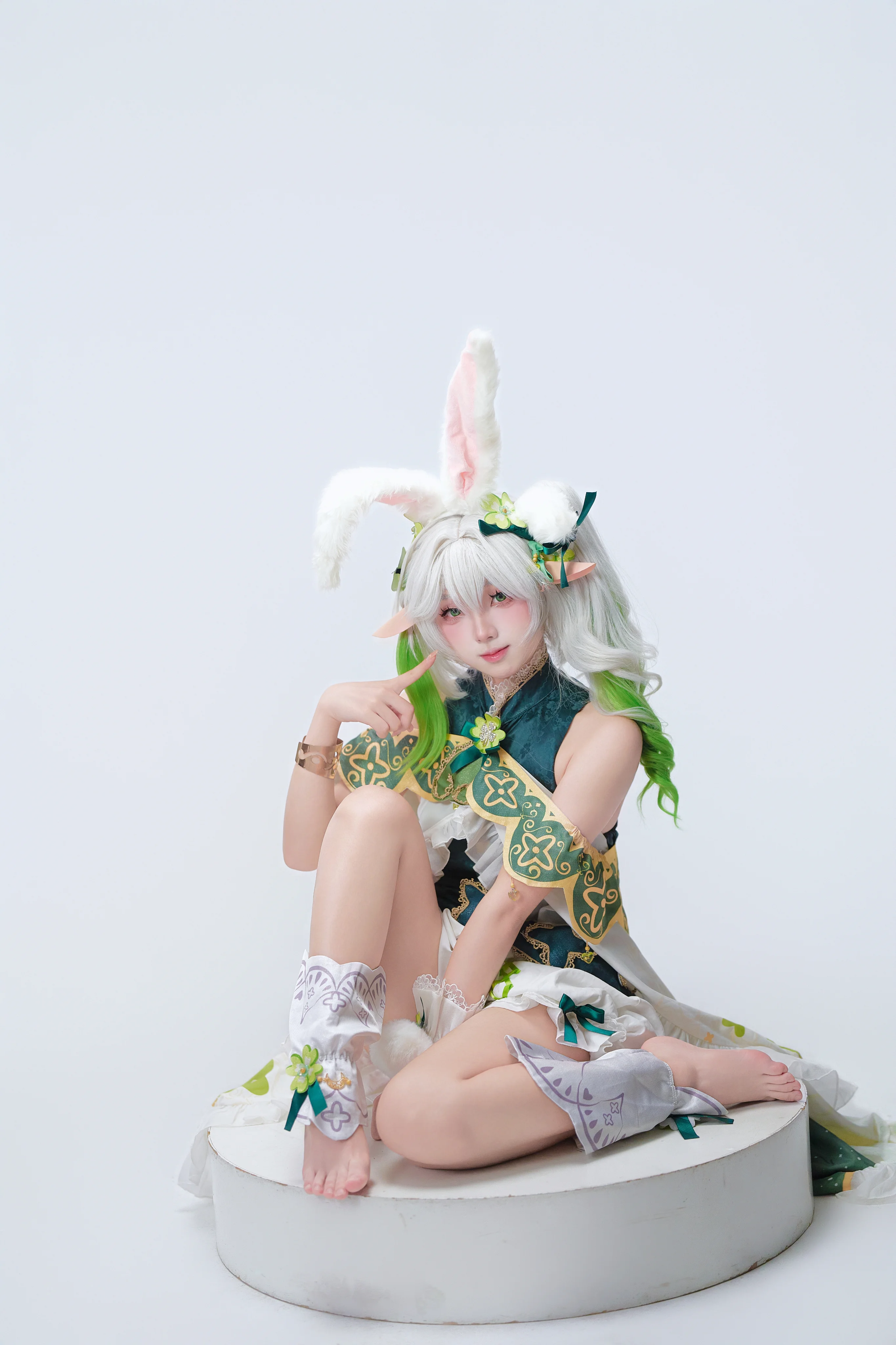 [Nahida Cosplay] Genshin Impact Little Dendro Archon Bunny Outfit, Maxing Out the Refreshing Vibe - Image 2