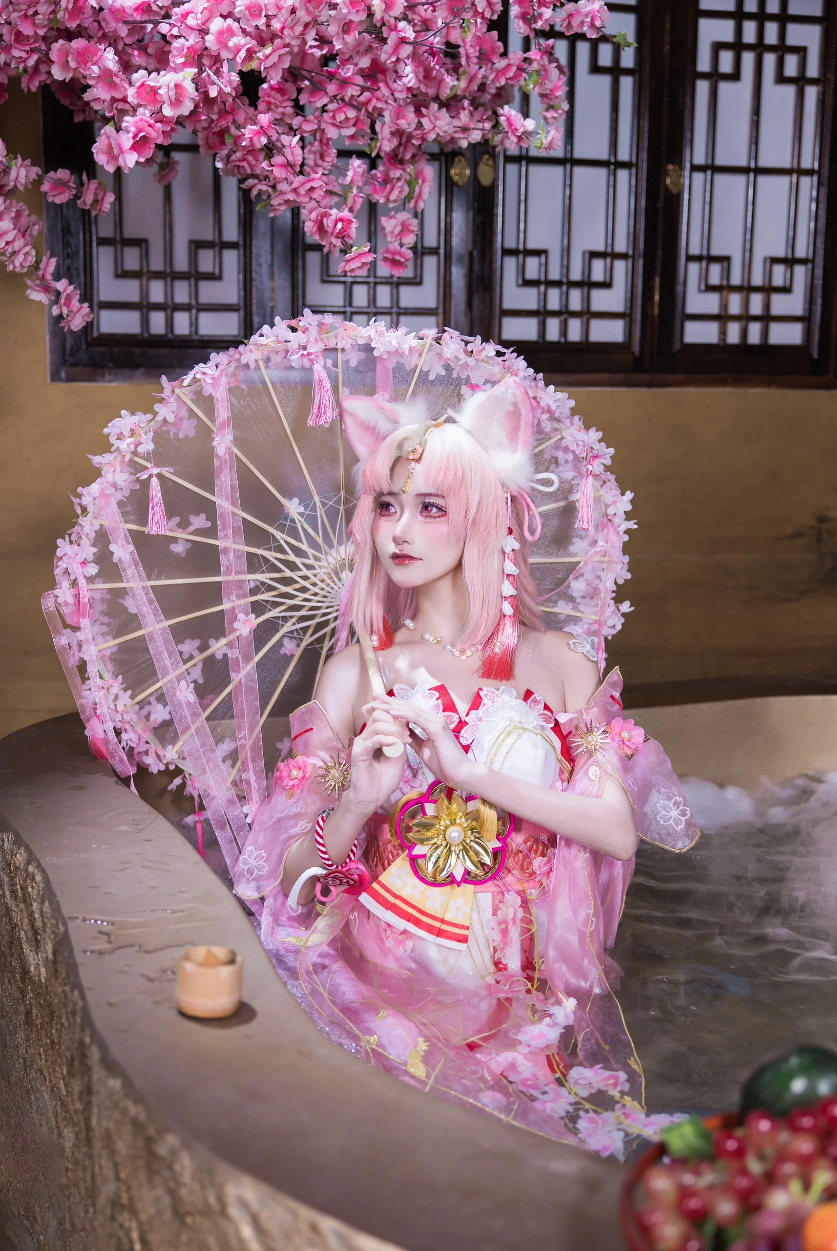 【胡桃cos】永劫无间樱云天女，灵狐与花影的平衡 - 第 3 张