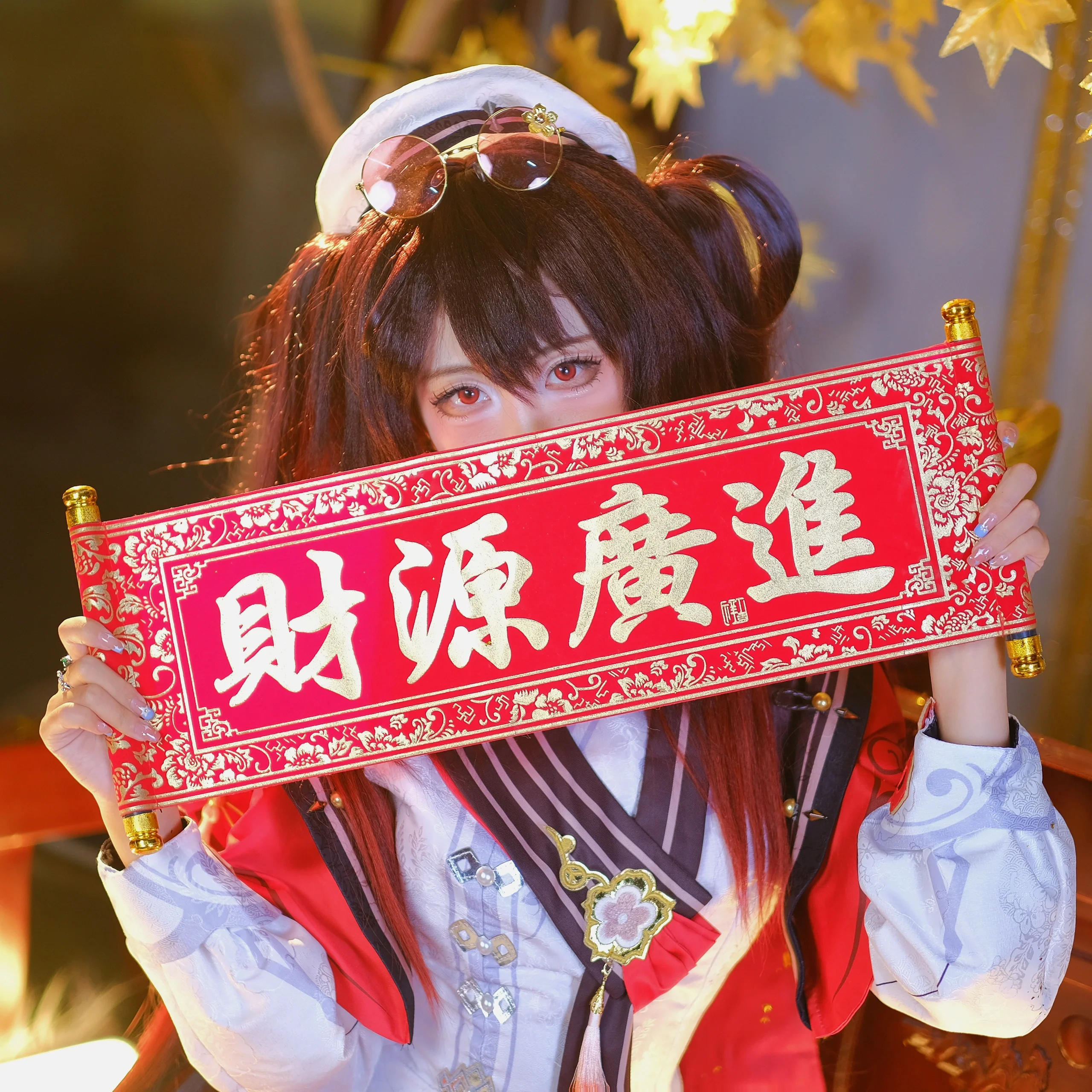 [Hu Tao Cosplay] Genshin Impact Lantern Rite: The Playful Prankster and Golden Sycees - Image 6
