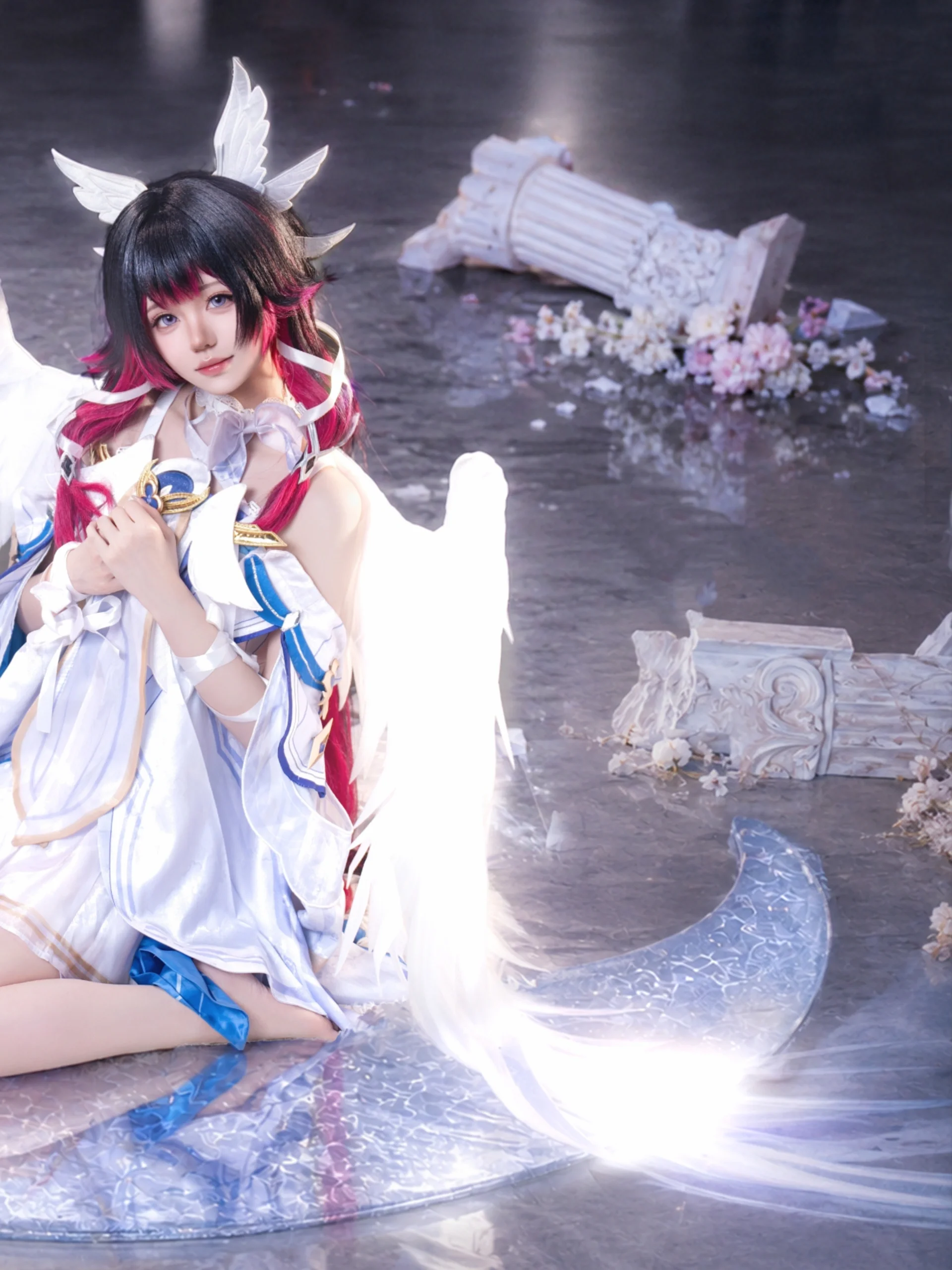 【コロンビーナ コスプレ】原神の天使、私の三日月ロッキングチェアに座ってみない？ - 3 枚目