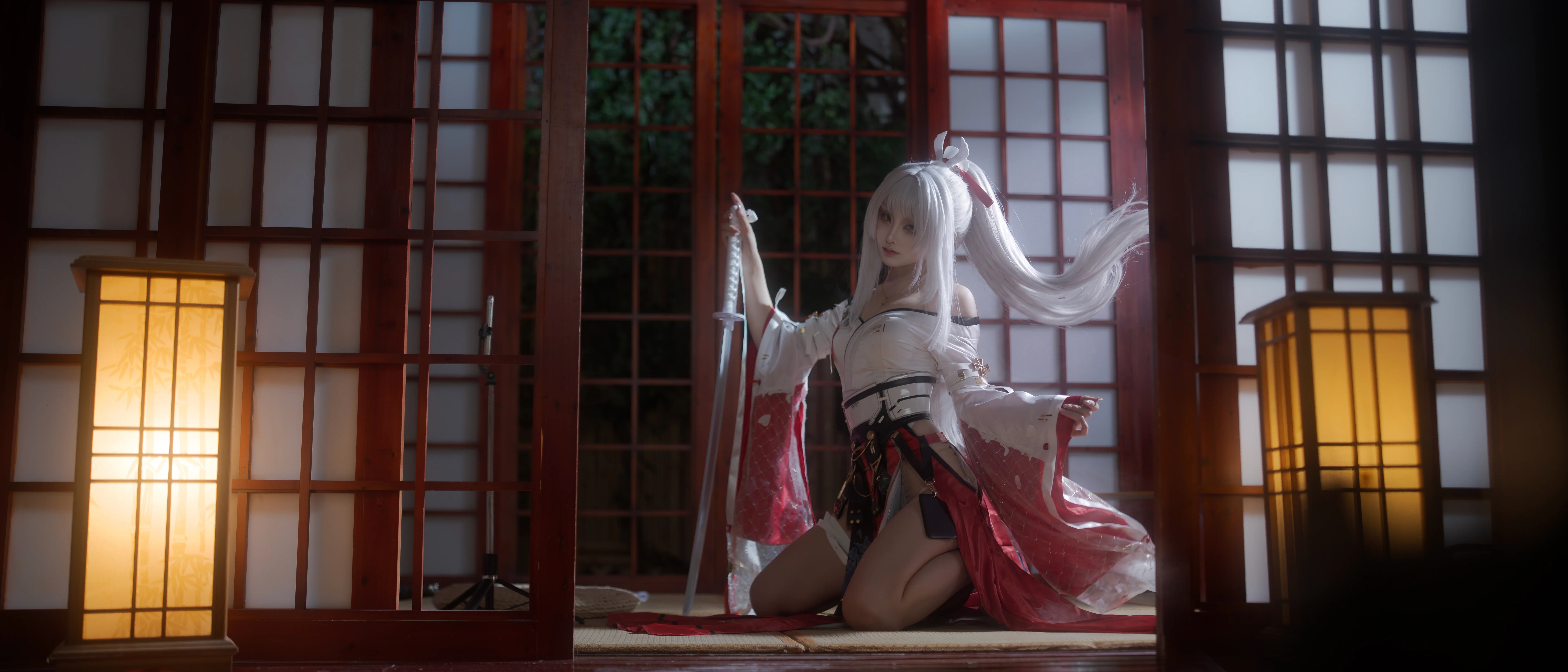 [Hiyuki cosplay] The Cold and Glamorous Blade in Wuthering Waves and the Japanese-Style Courtyard - Image 7