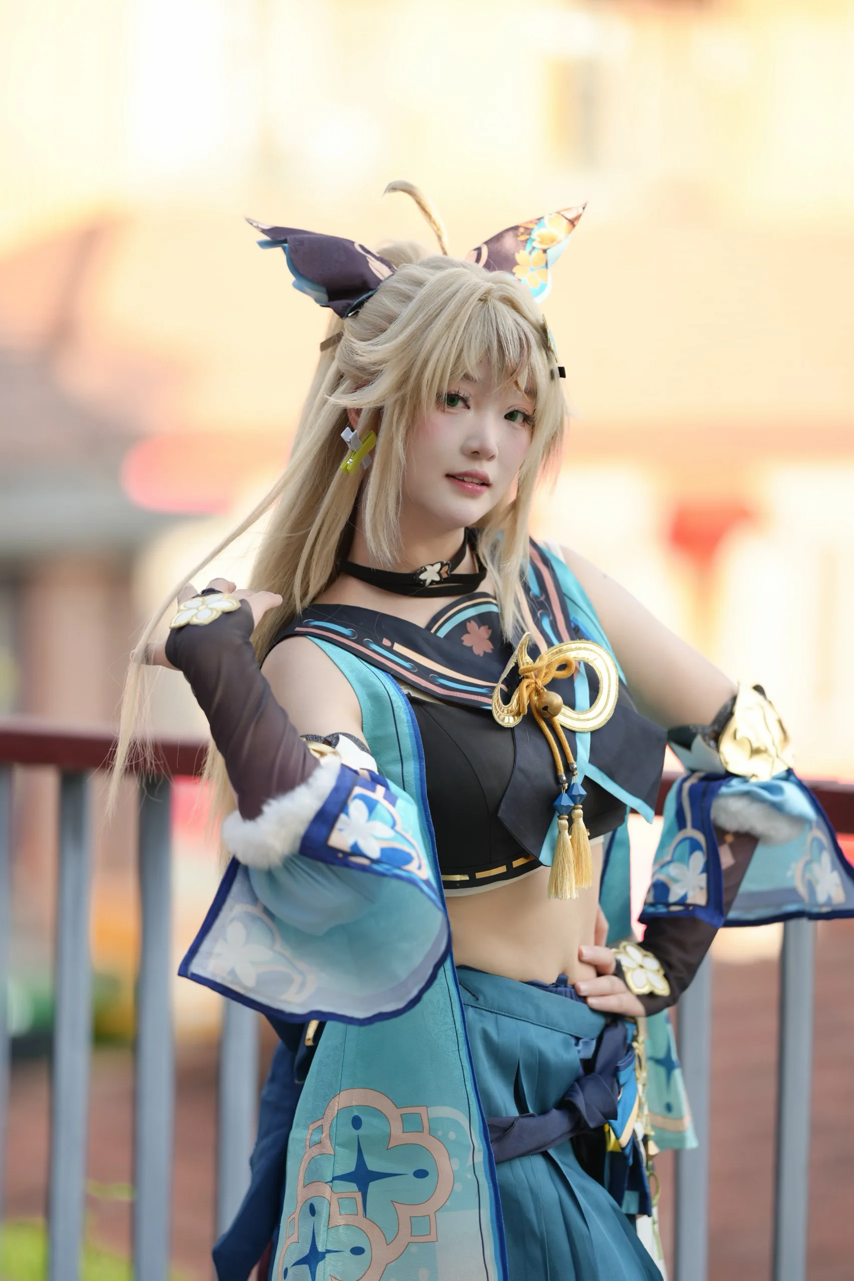 【绮良良cos】原神猫娘快递员，林间绿意里的活力正片 - 第 6 张