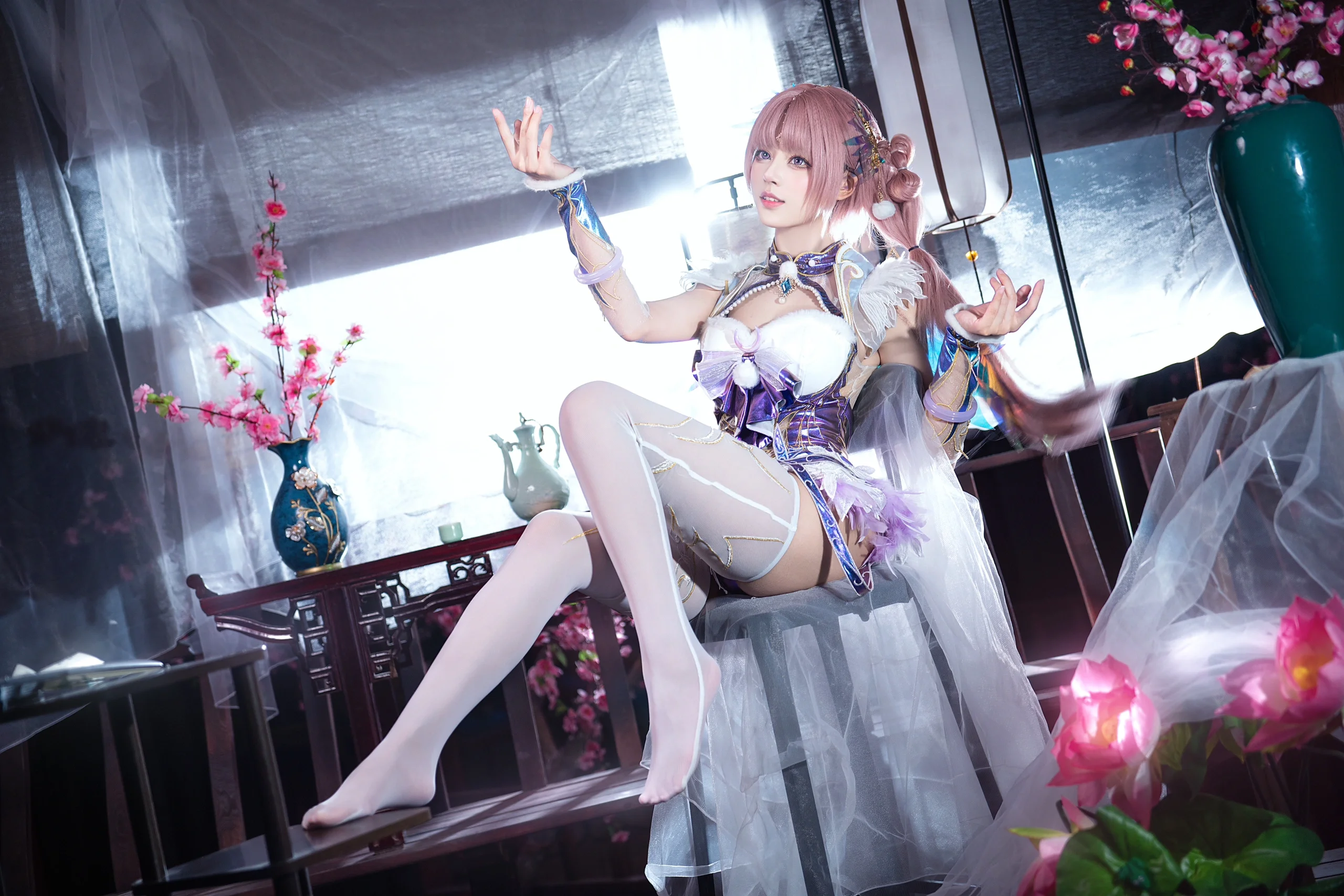 【殷紫萍cos】永劫无间紫萍冠军皮，这质感太绝了