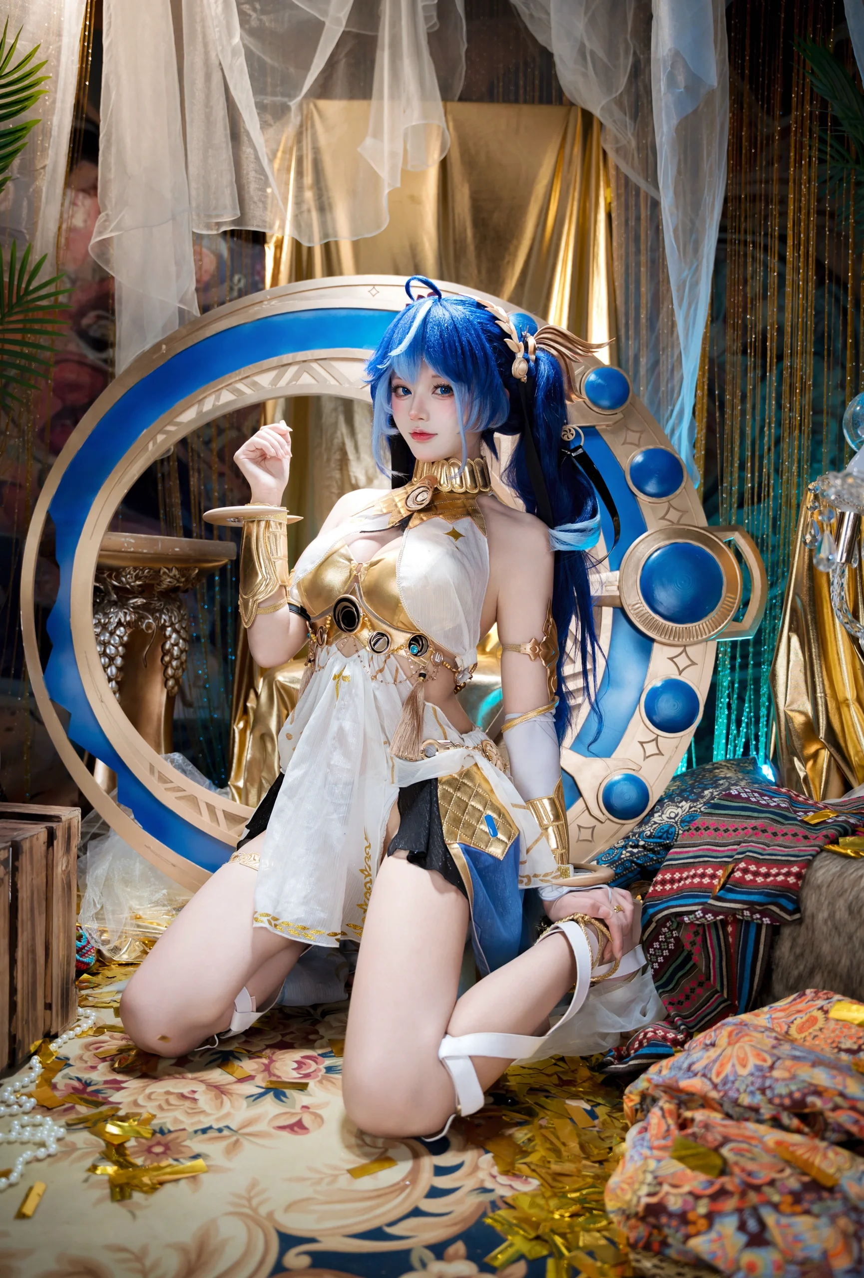 【尤诺cos】鸣潮的蓝发少女，带着海洋气息的异域风情 - 第 1 张