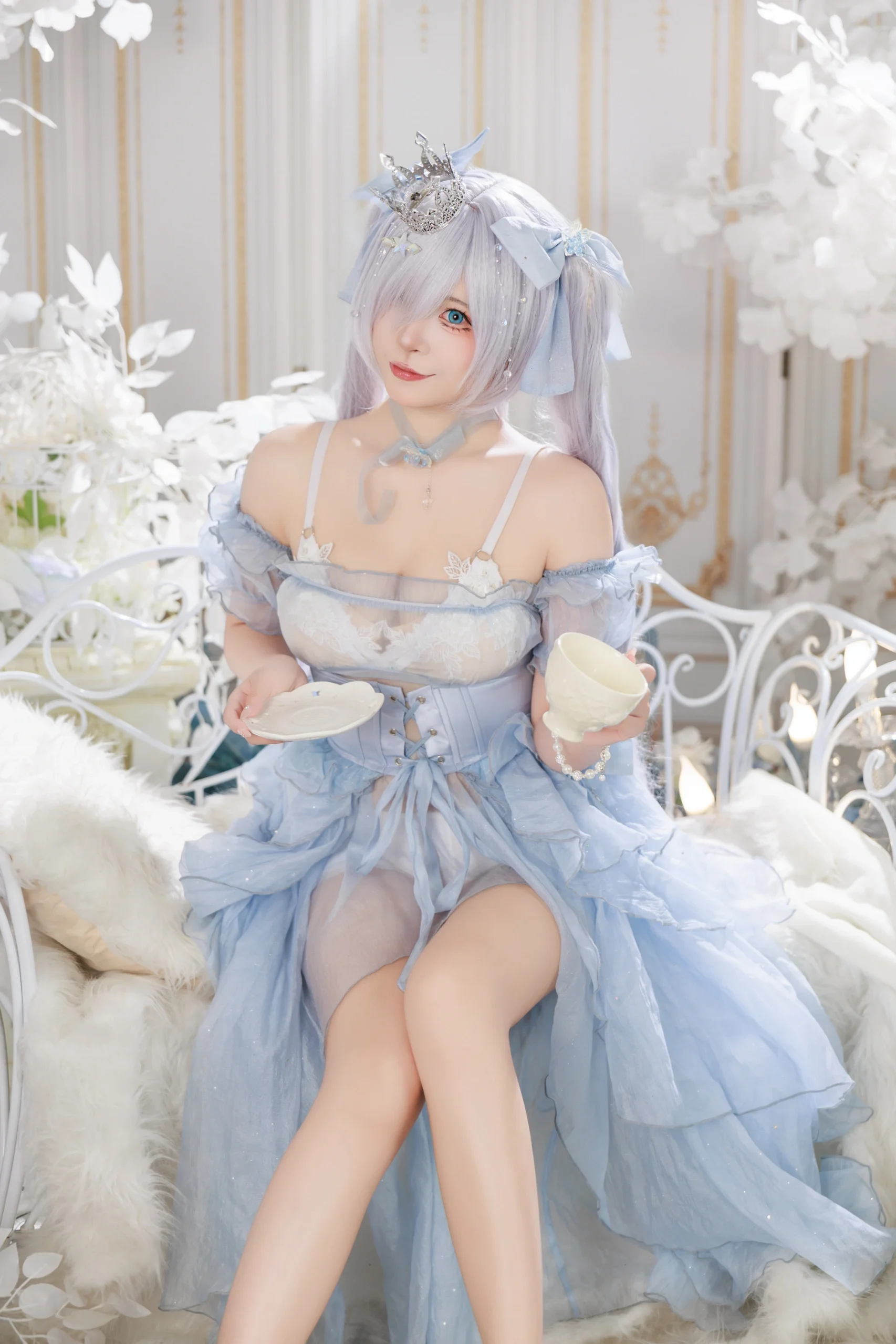 【灰姑娘cos】勝利女神Nikke的冰晶紗裙午茶時光 - 第 3 張