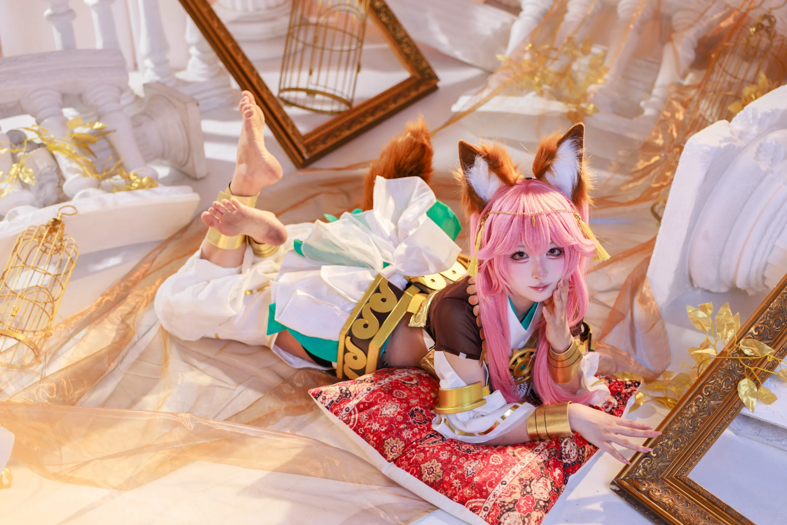 【玉藻前cos】神话礼装的暖光与梦幻呈现 - 第 1 张