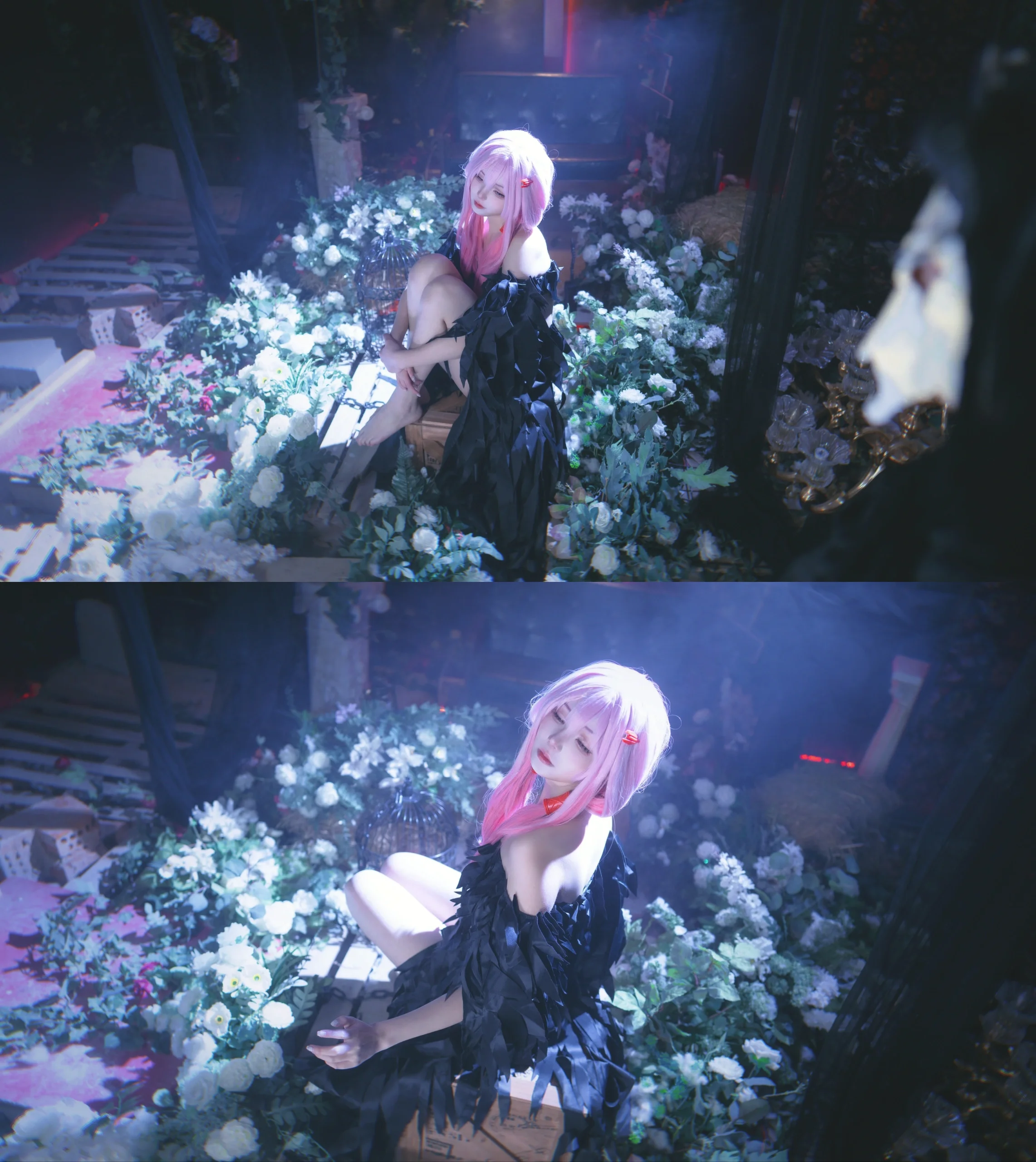 [Yuzuriha Inori cosplay] Black Feathers and White Flowers: The Nostalgic Impact of the Episode 1 MV - Image 6