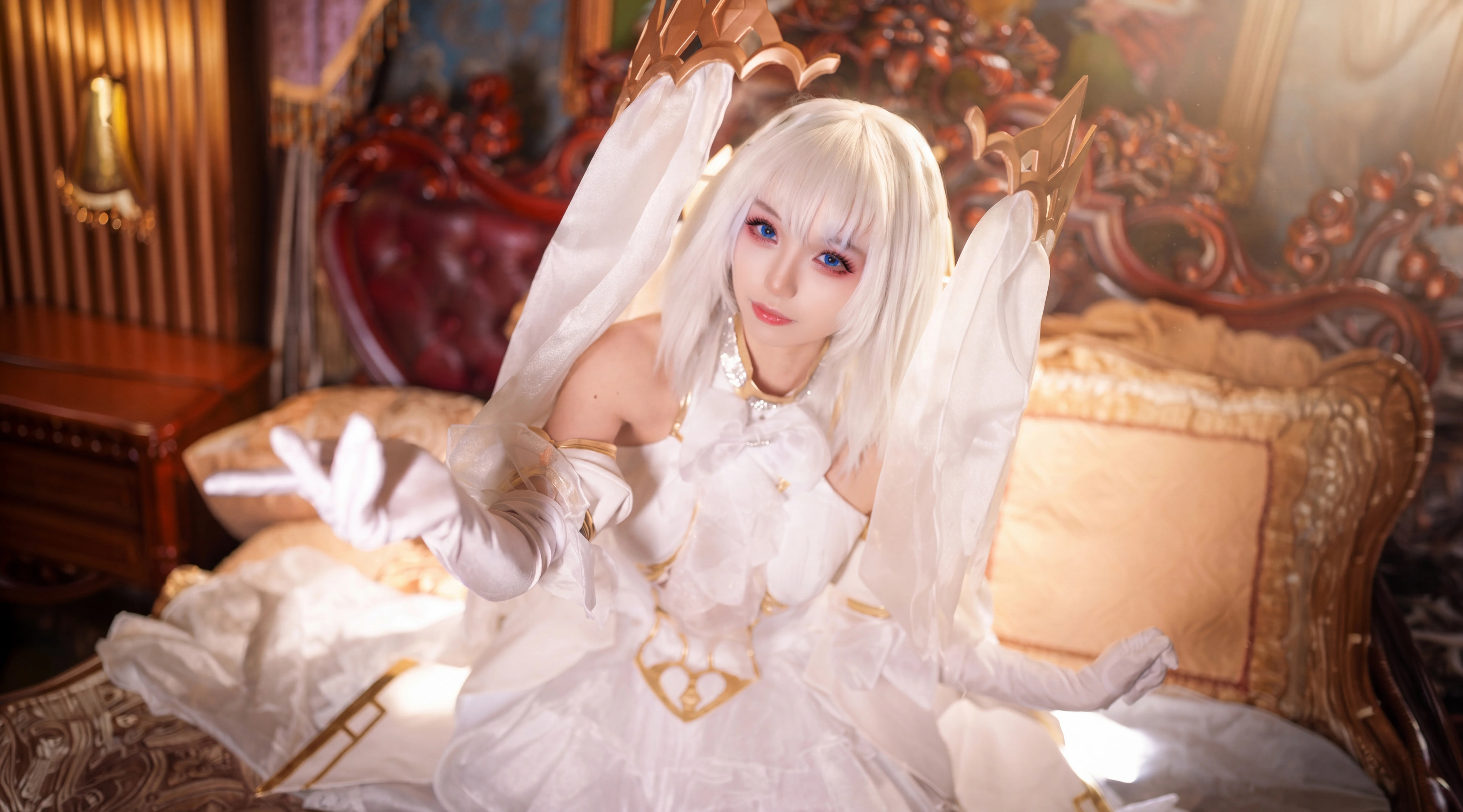 【鸢一折纸cos】约会大作战，纯白礼服下的华丽演绎 - 第 1 张