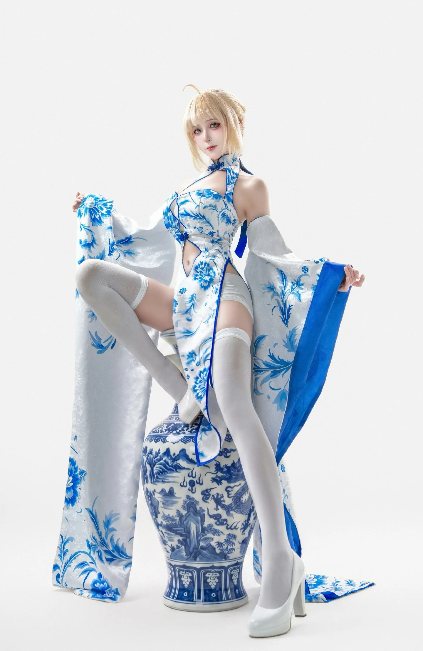 【阿爾託莉雅cos】Fate/Grand Order青花瓷白棚正片