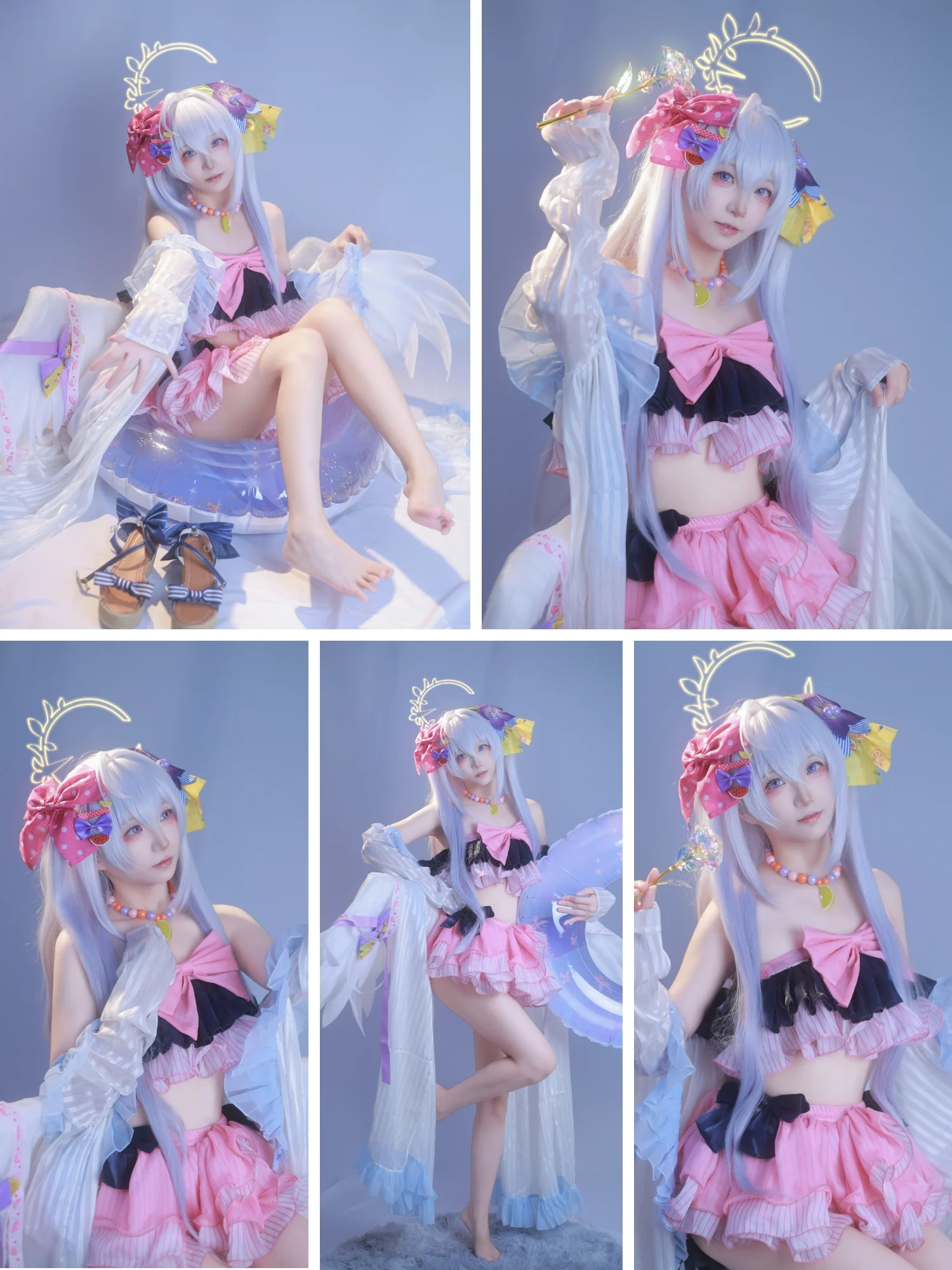 【白洲梓cos】蔚蓝档案泳装的清爽夏日 - 第1张
