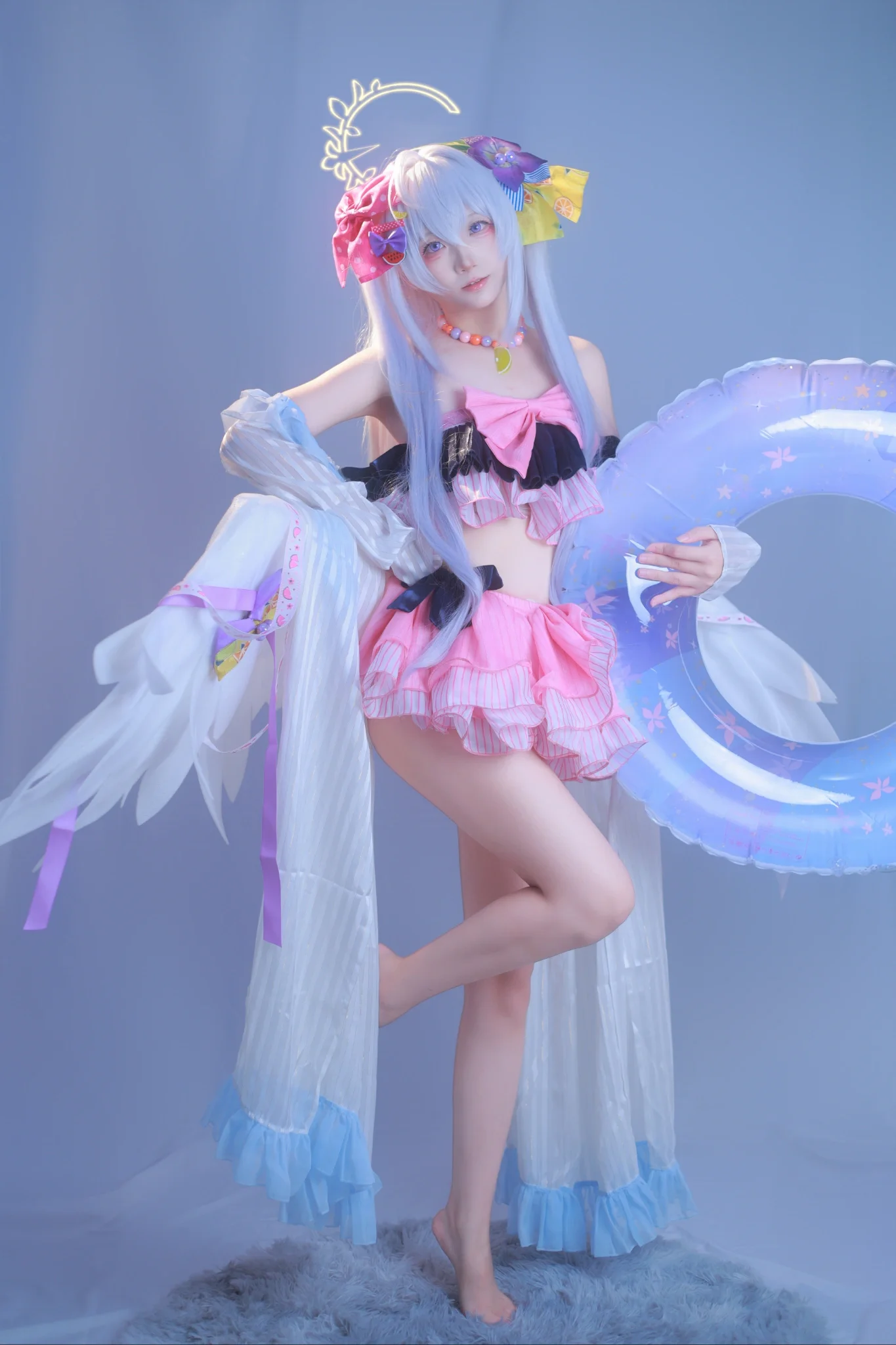 【白洲梓cos】蔚蓝档案泳装的清爽夏日 - 第3张