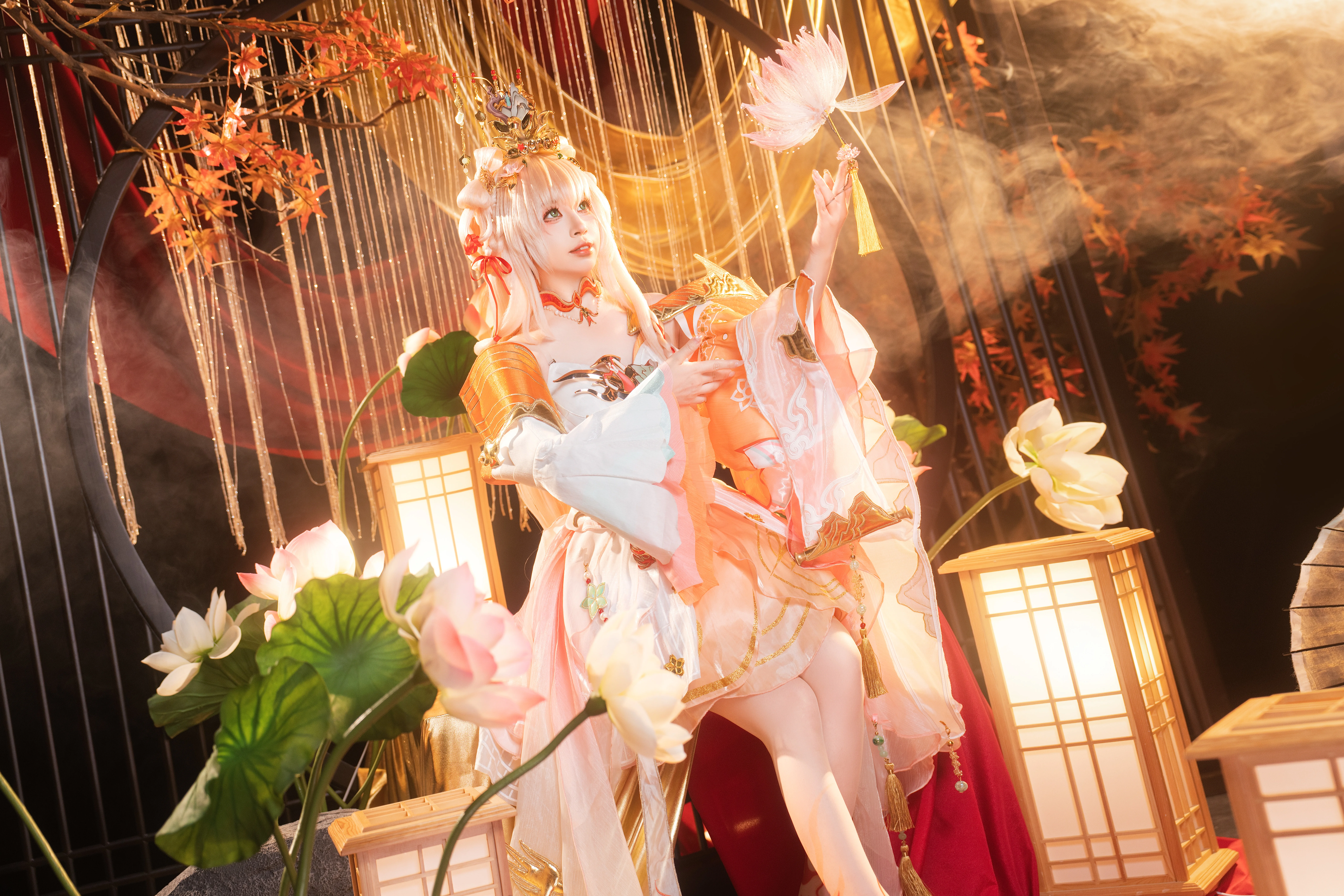 【西施コスプレ】月は移り花影動く、蓮池のほとりでの優しい邂逅 - 2 枚目