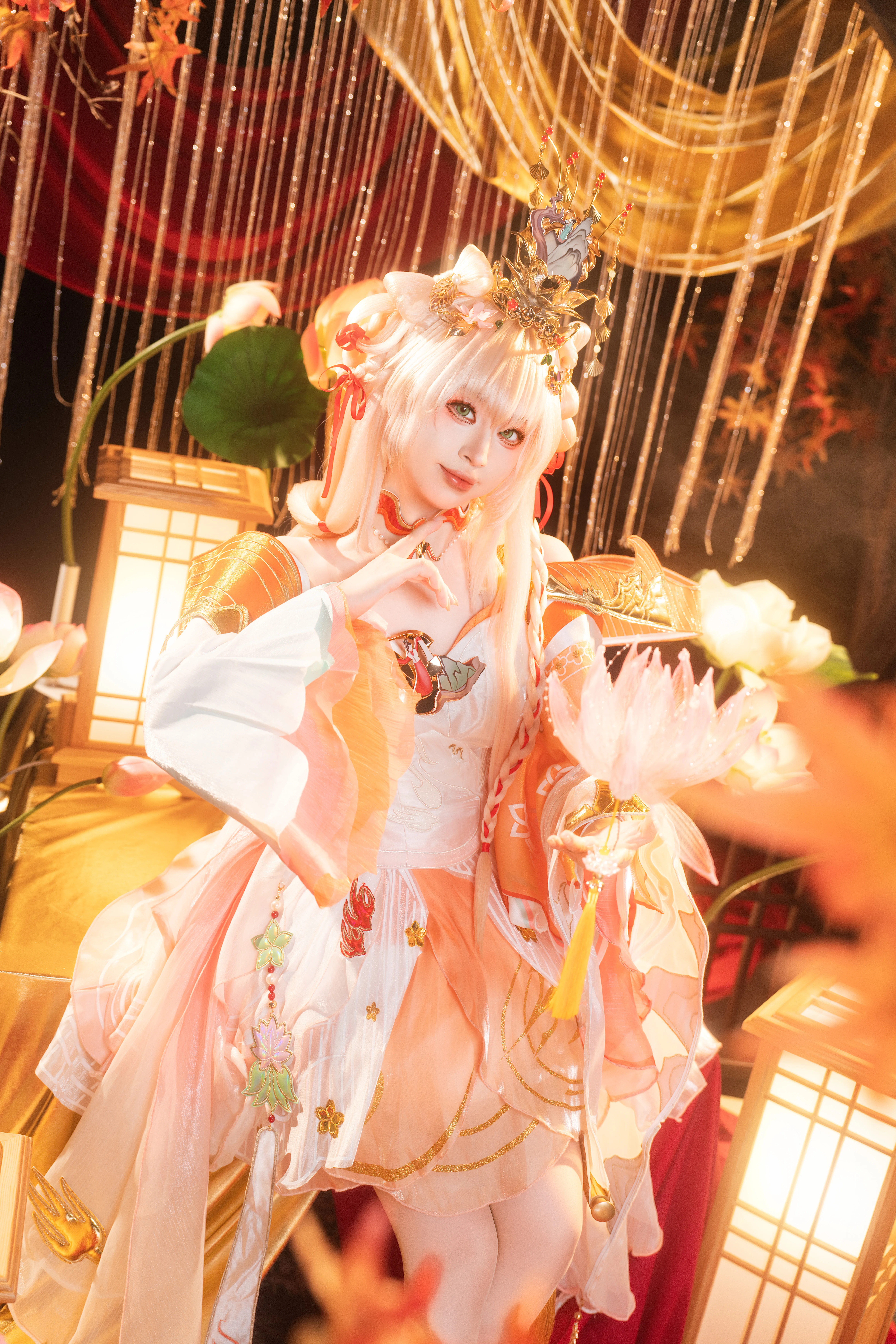 【西施コスプレ】月は移り花影動く、蓮池のほとりでの優しい邂逅 - 3 枚目
