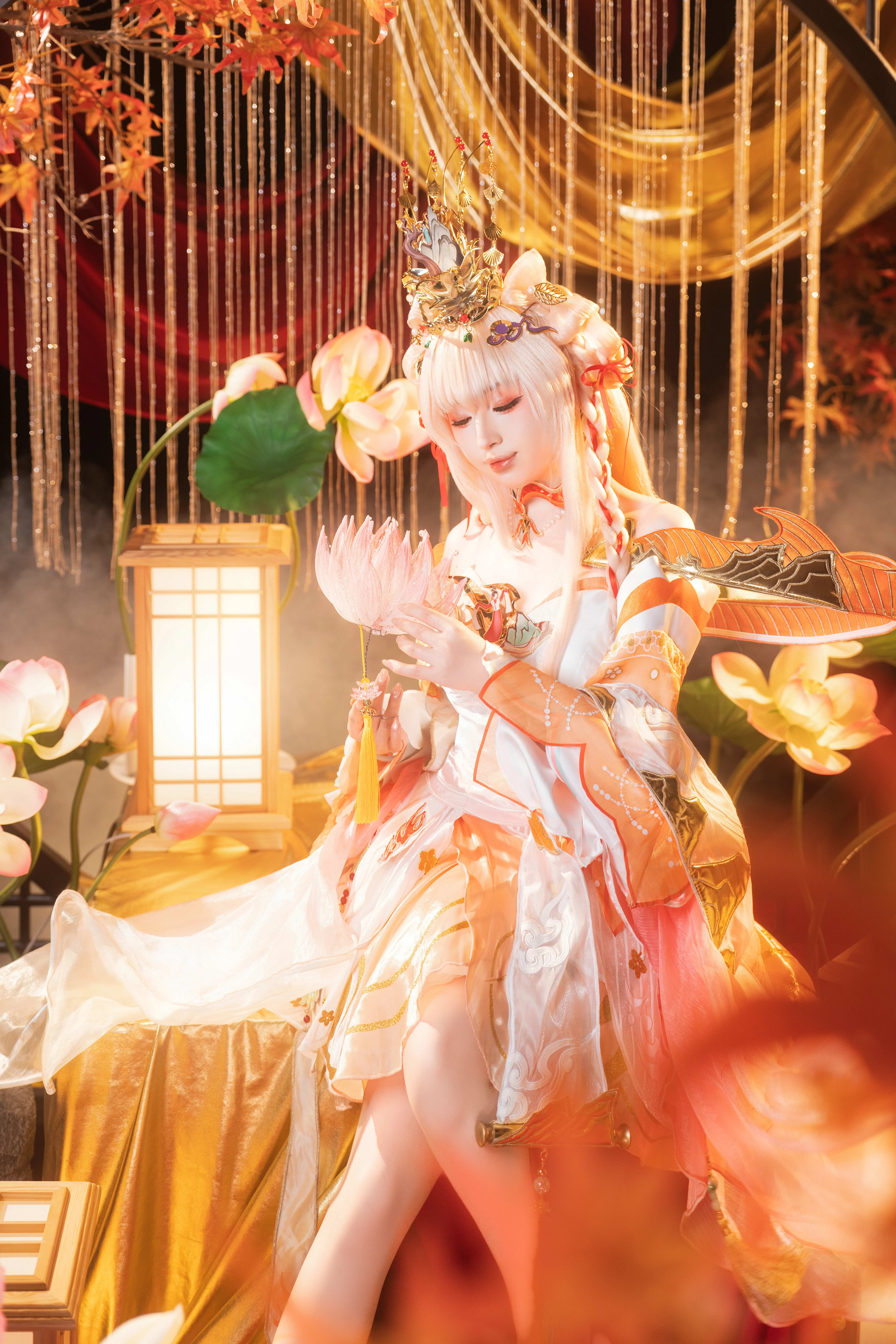 【西施コスプレ】月は移り花影動く、蓮池のほとりでの優しい邂逅 - 4 枚目