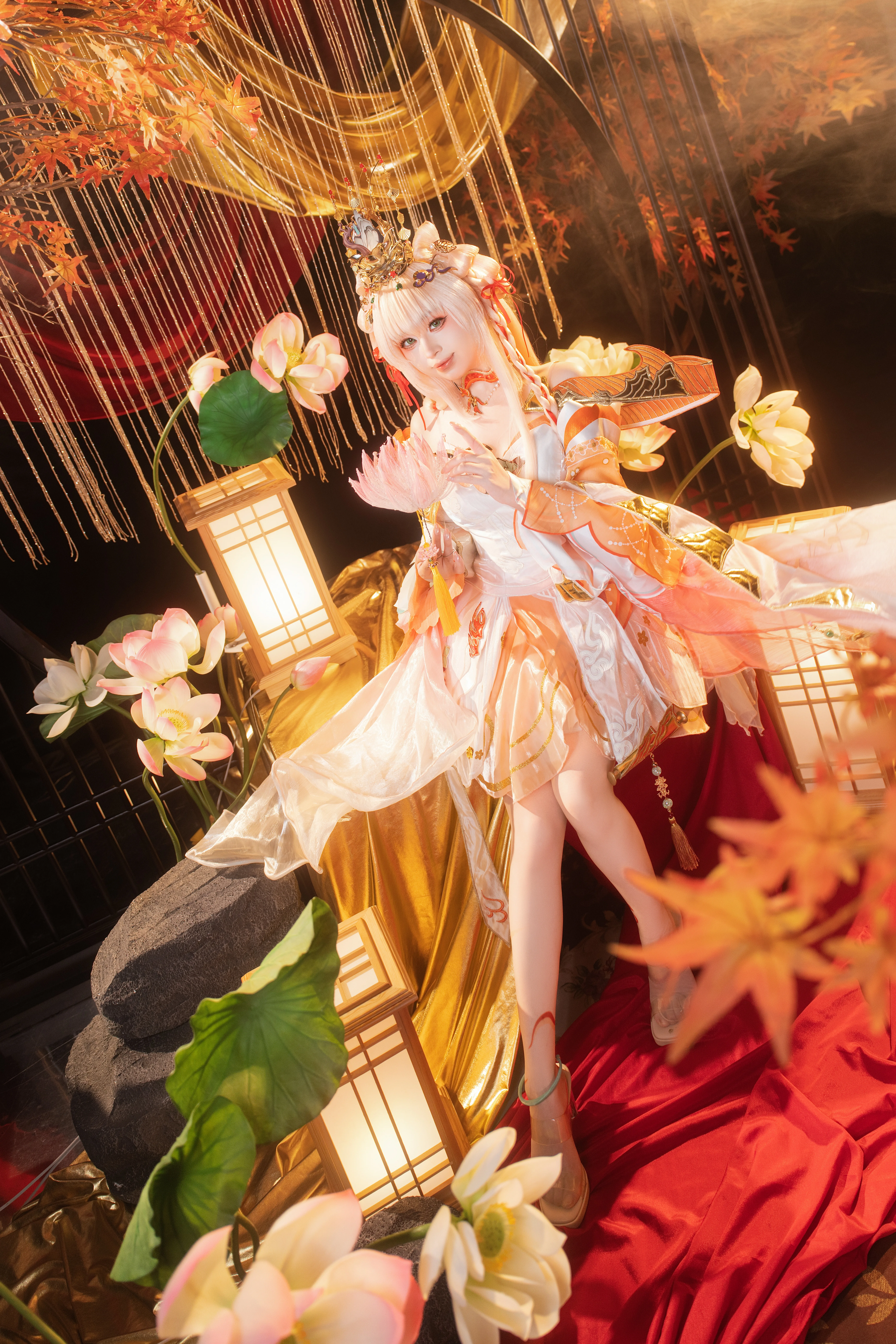 【西施コスプレ】月は移り花影動く、蓮池のほとりでの優しい邂逅 - 5 枚目