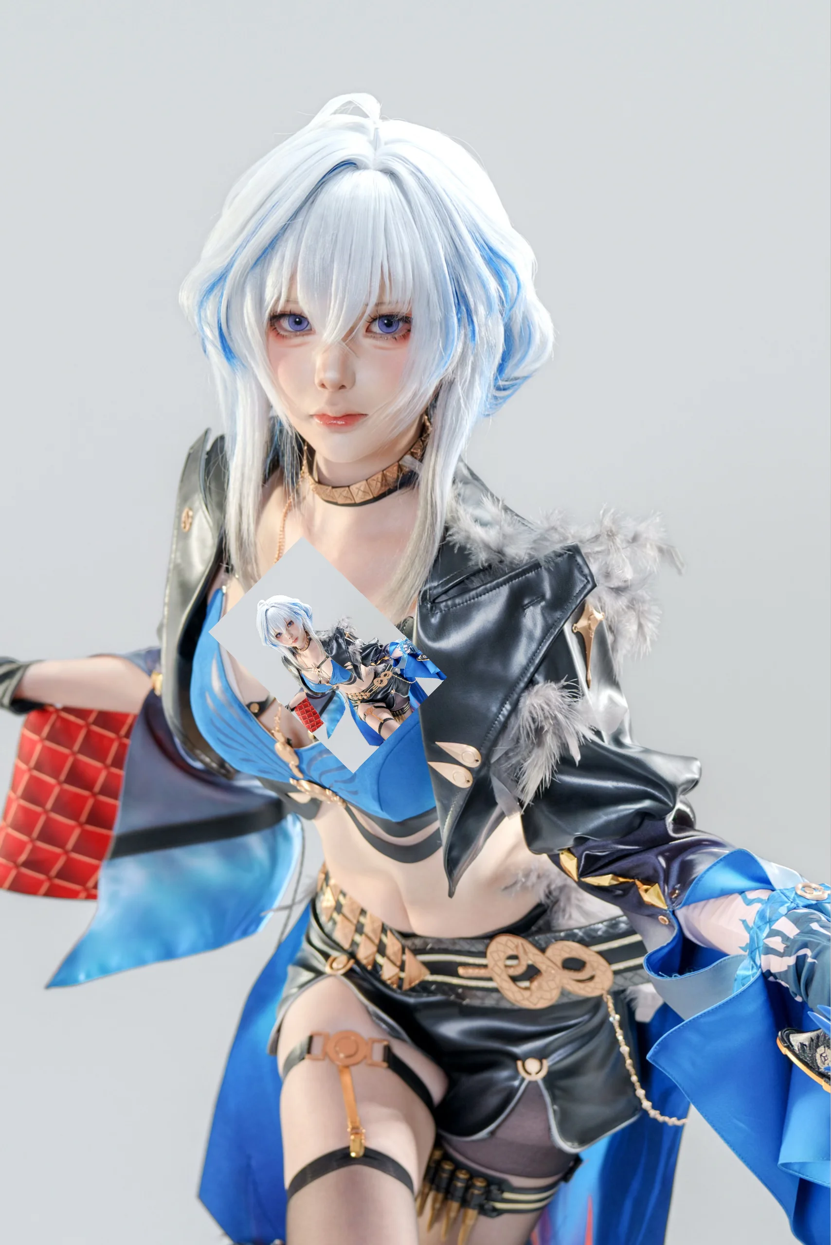 【嘉贝莉娜cos】鸣潮里的黑蓝酷飒猎手 - 第 2 张