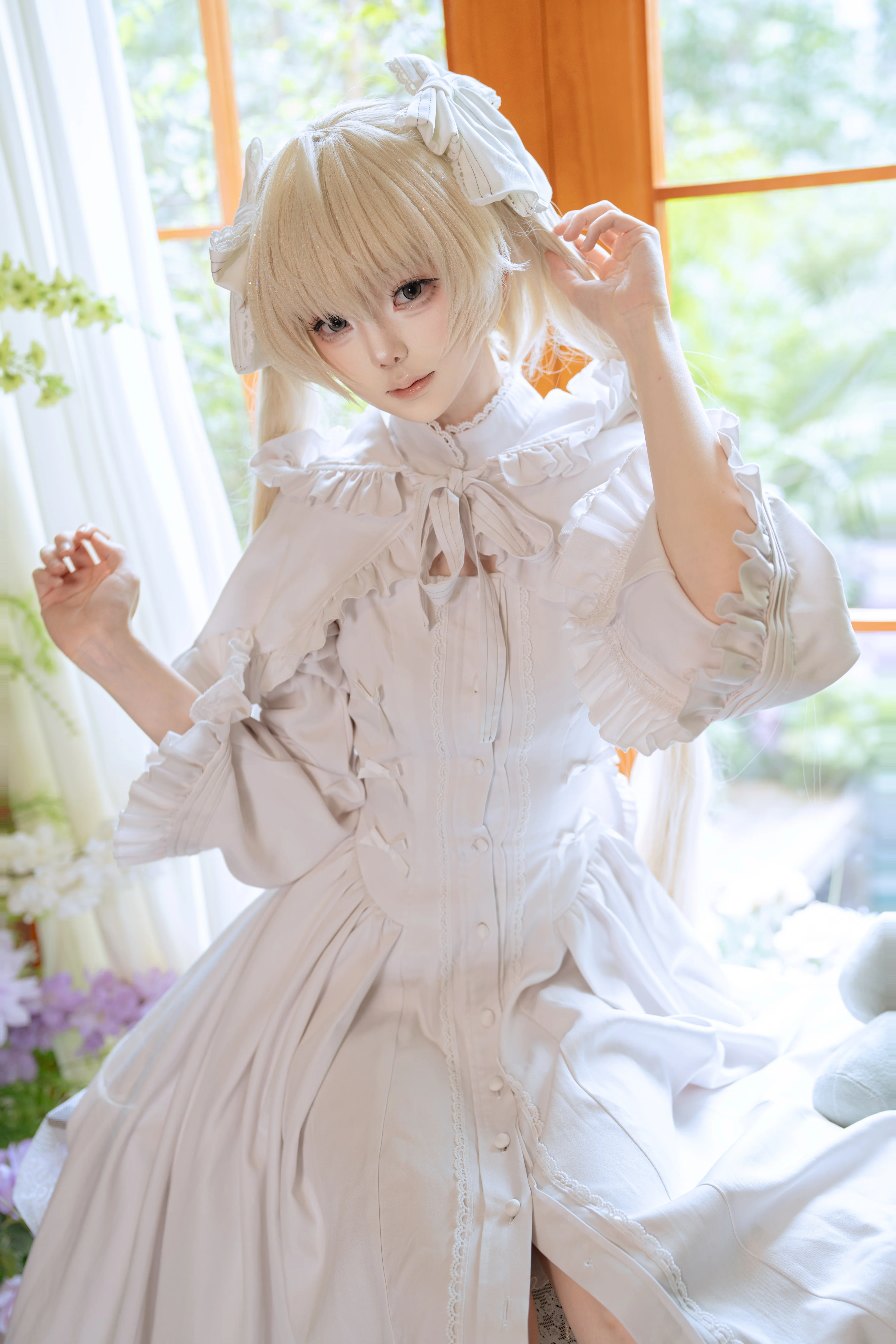 【穹妹cos】缘之空中的纯白梦境，还原角色细腻的氛围美感 - 第 3 张