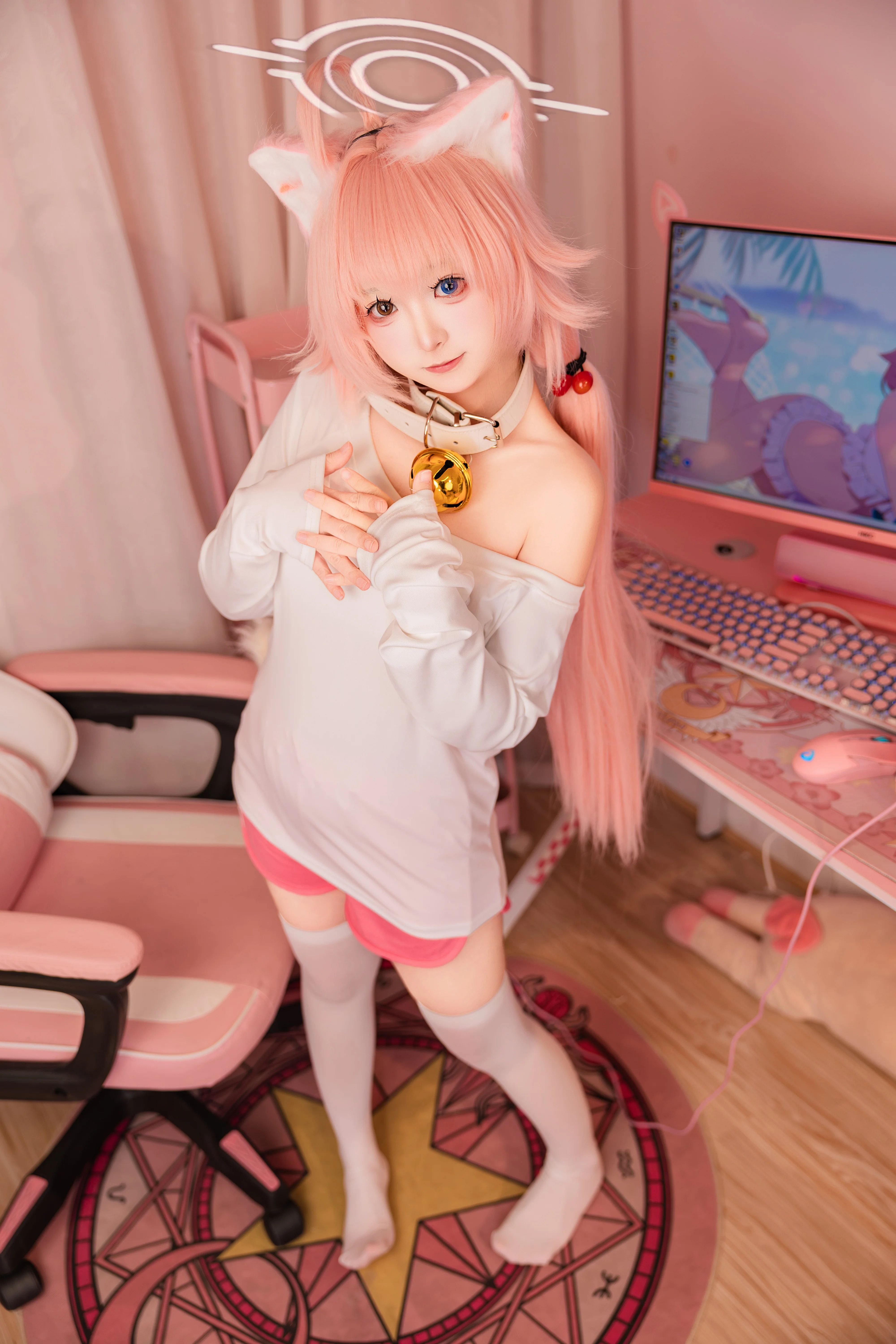 【小鸟游星野cos】蔚蓝档案，慵懒睡衣猫猫的居家时刻