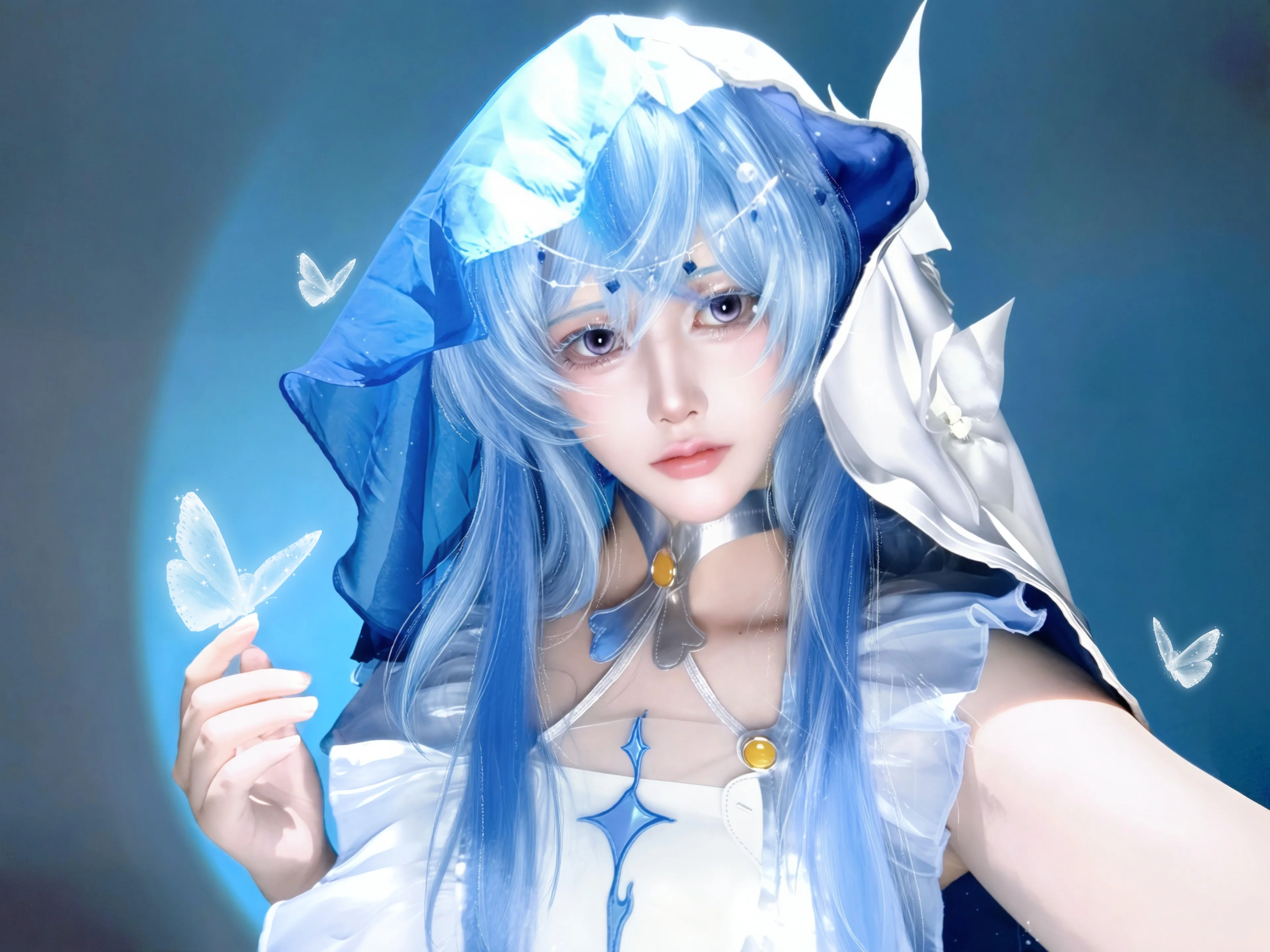 [The Shorekeeper cosplay] The Quiet Blue in Wuthering Waves, Dancing with Butterflies