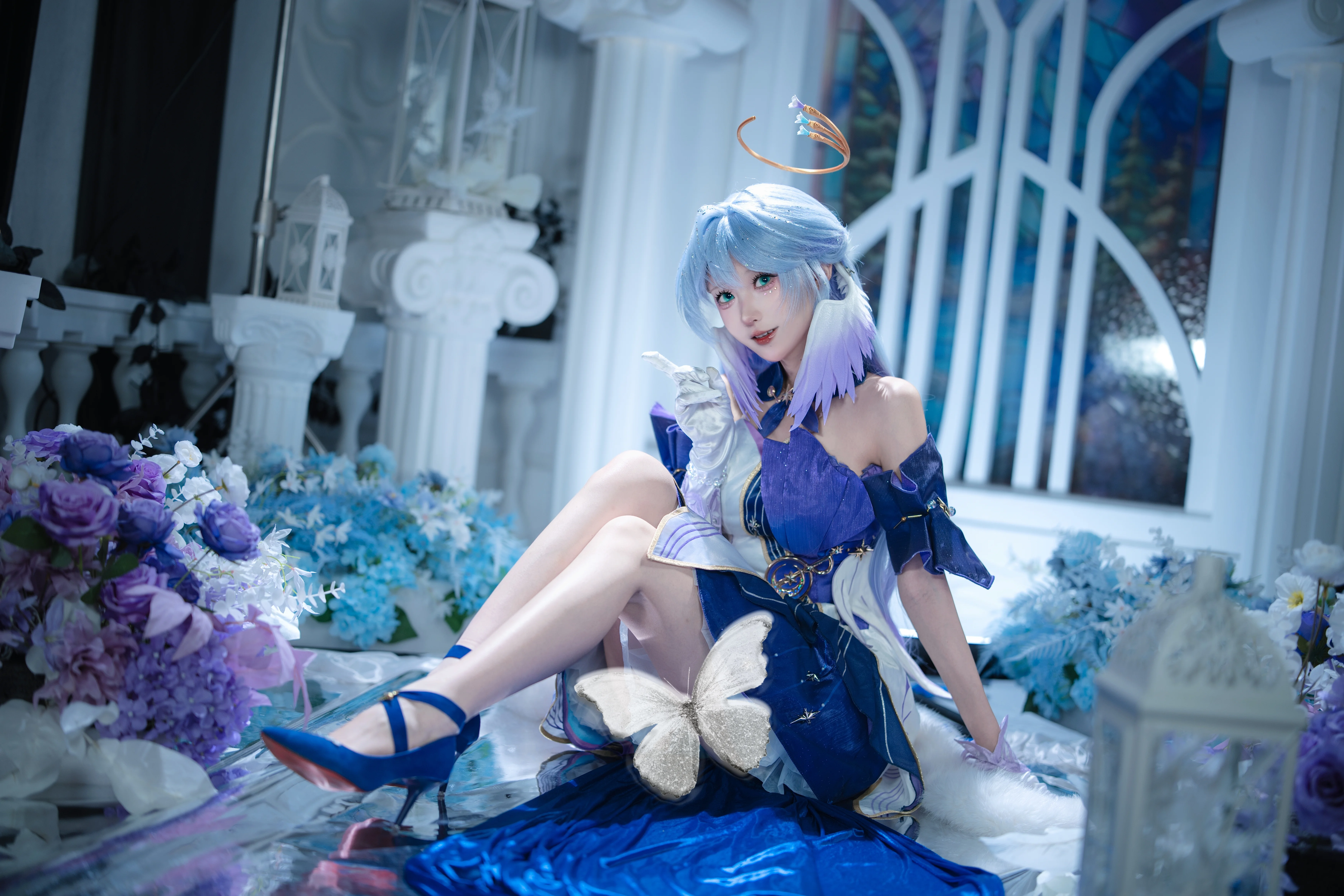 崩坏星穹铁道知更鸟cos，忘川花丛中的静谧天环族
