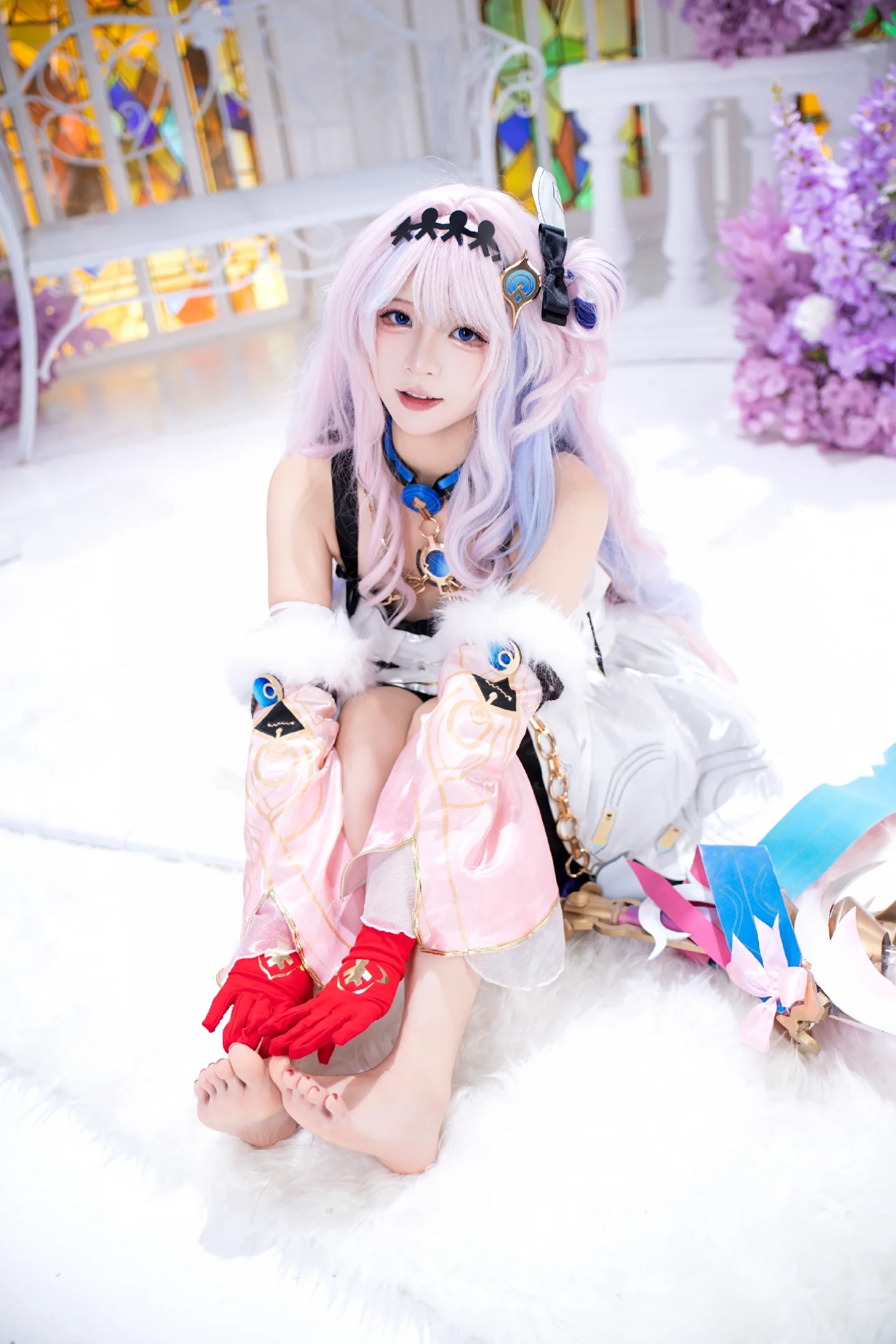 【达妮娅cos】鸣潮里的粉蓝发少女，还原这份梦幻感