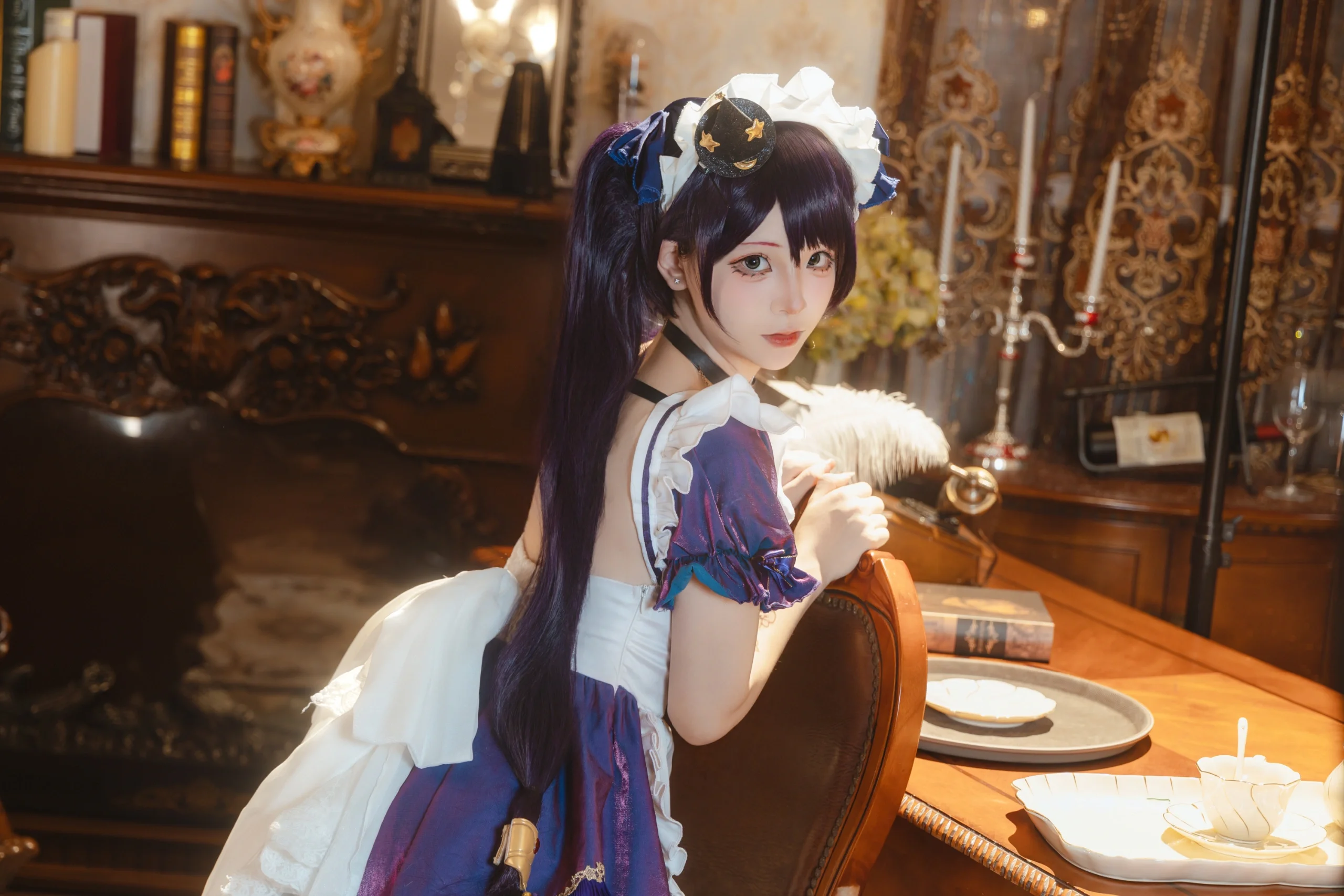 【莫娜cos】原神占星術士的女僕復古老宅寫真 - 第 2 張