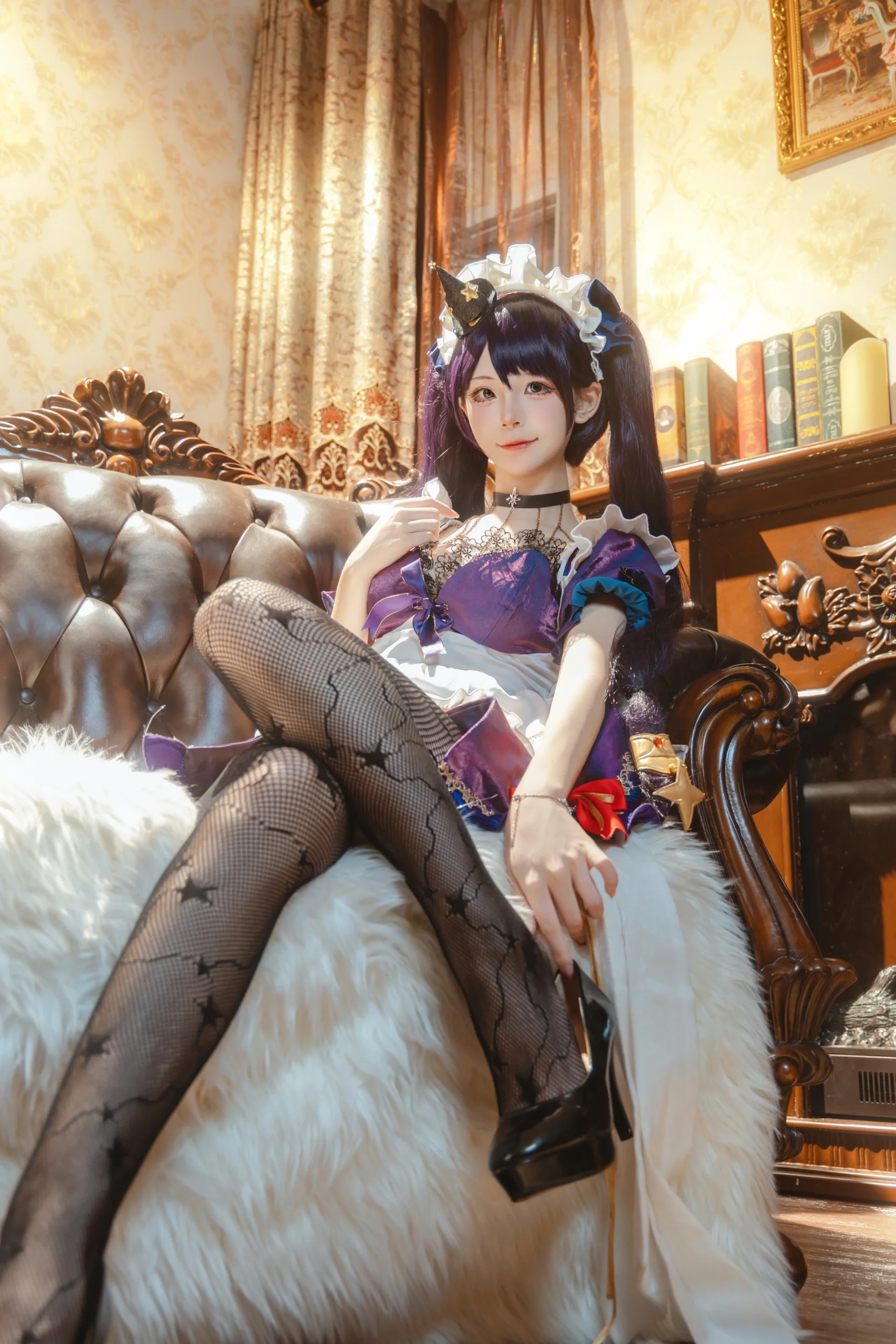 【莫娜cos】原神占星術士的女僕復古老宅寫真