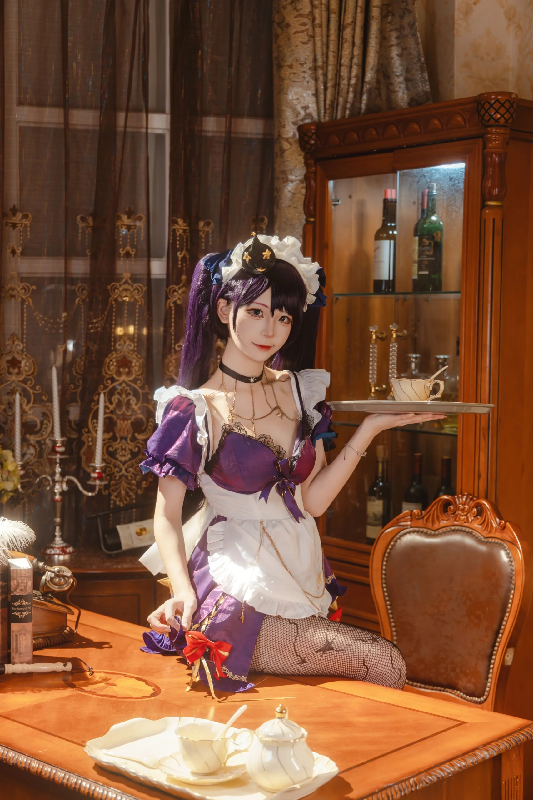 【莫娜cos】原神占星術士的女僕復古老宅寫真 - 第 8 張