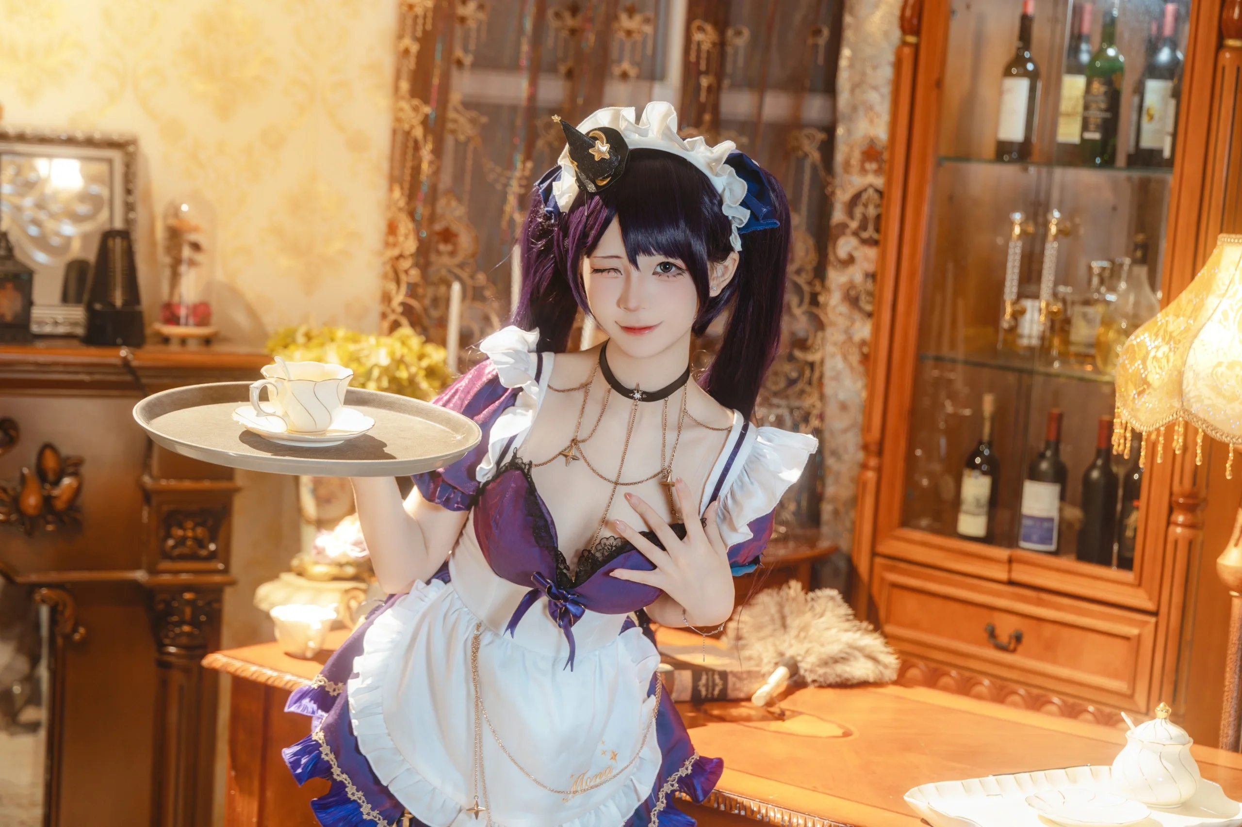 【莫娜cos】原神占星術士的女僕復古老宅寫真 - 第 9 張