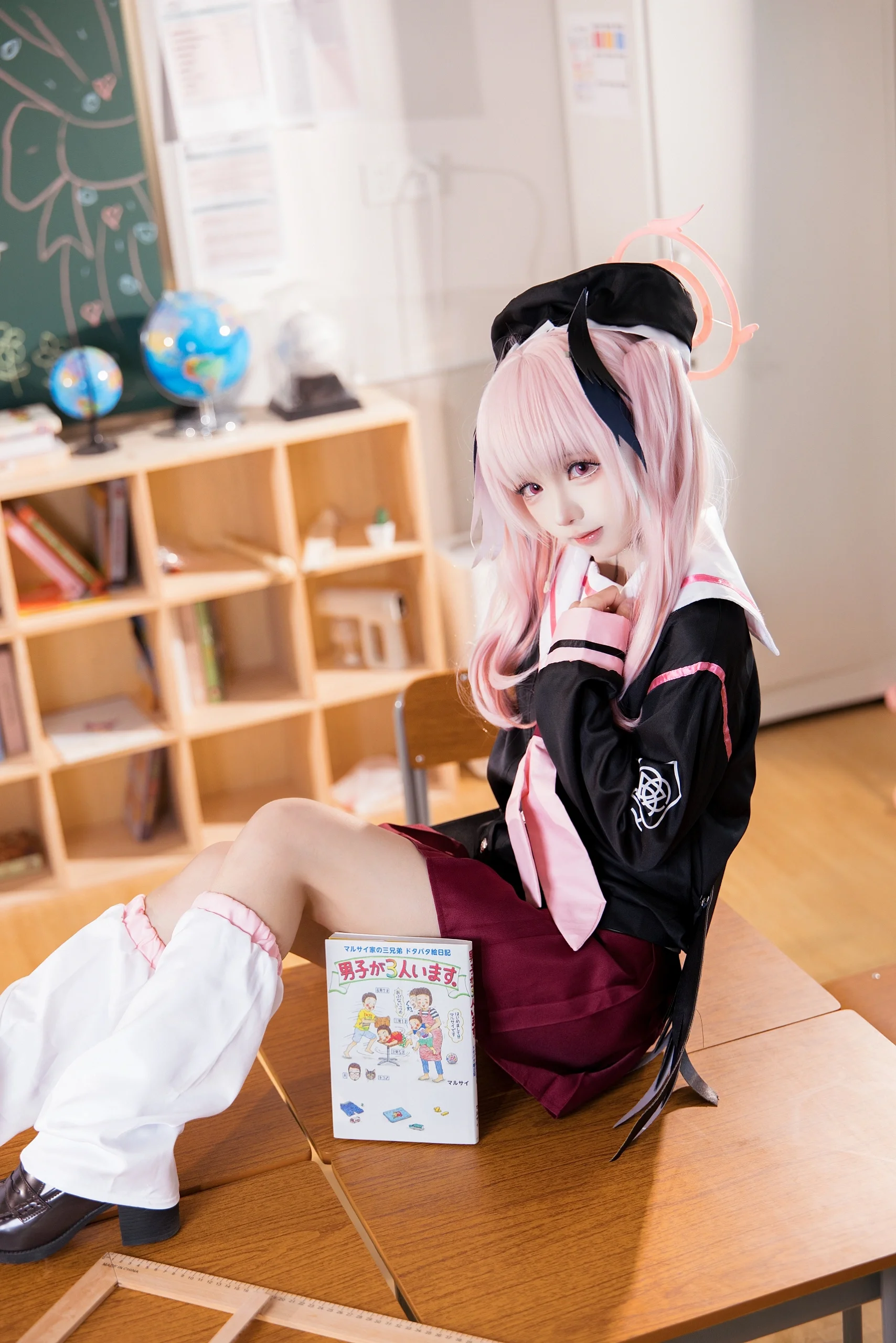 [Shimoe Koharu cosplay] Blue Archive: The Daily Life of the Justice Committee Member in the Classroom - Image 2