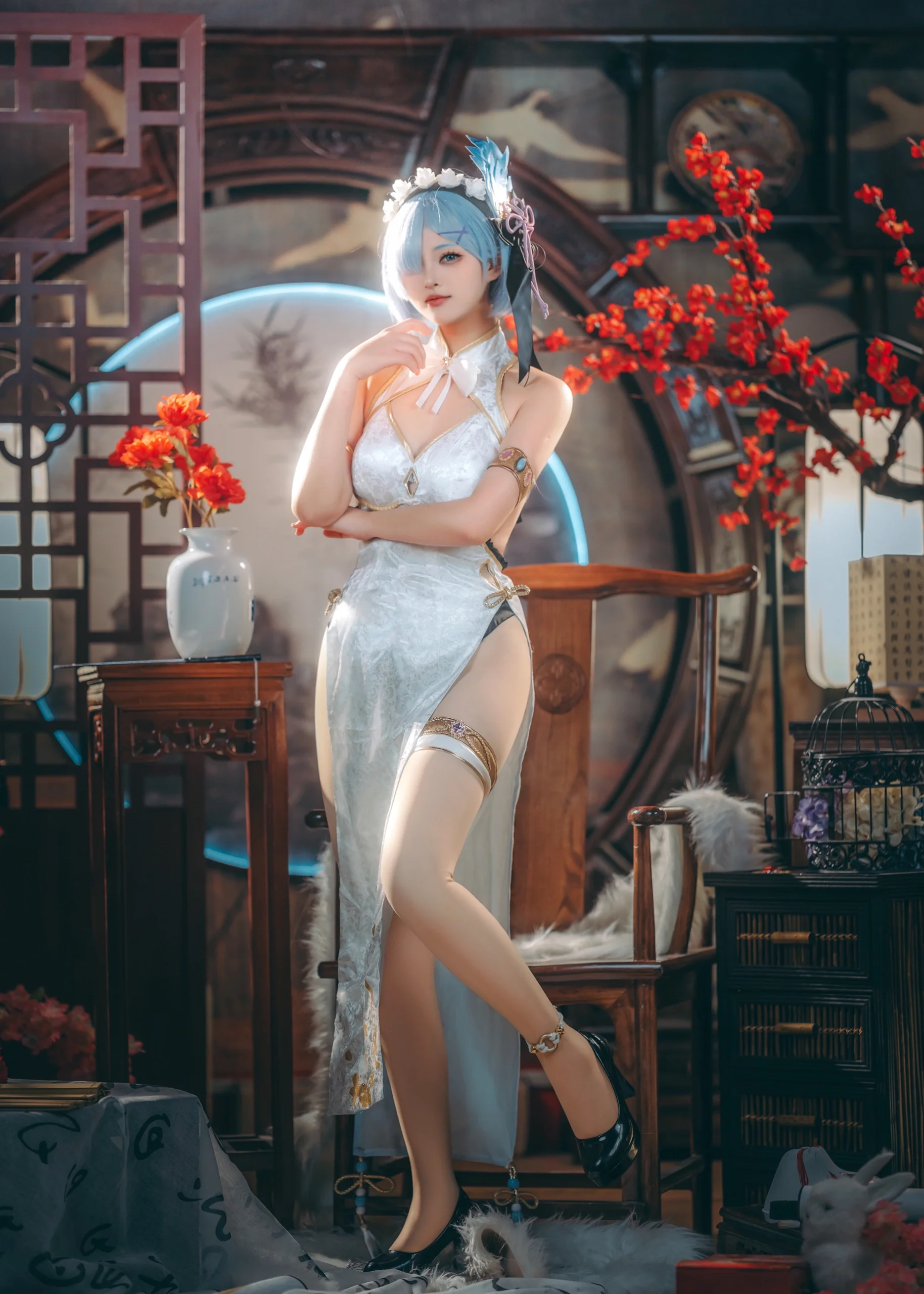 【蕾姆cos】从零开始的异世界生活里的新春中式旗袍