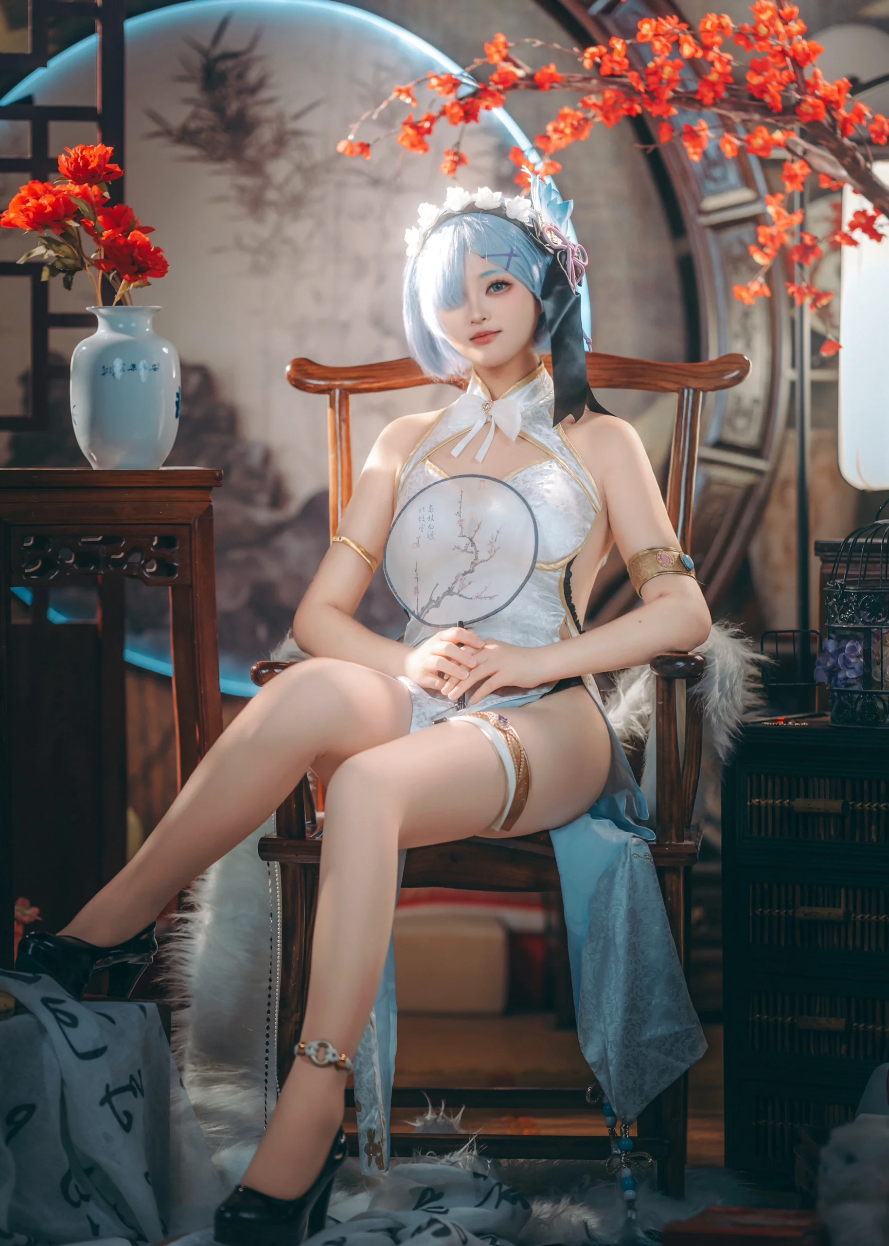 【蕾姆cos】从零开始的异世界生活里的新春中式旗袍 - 第 3 张