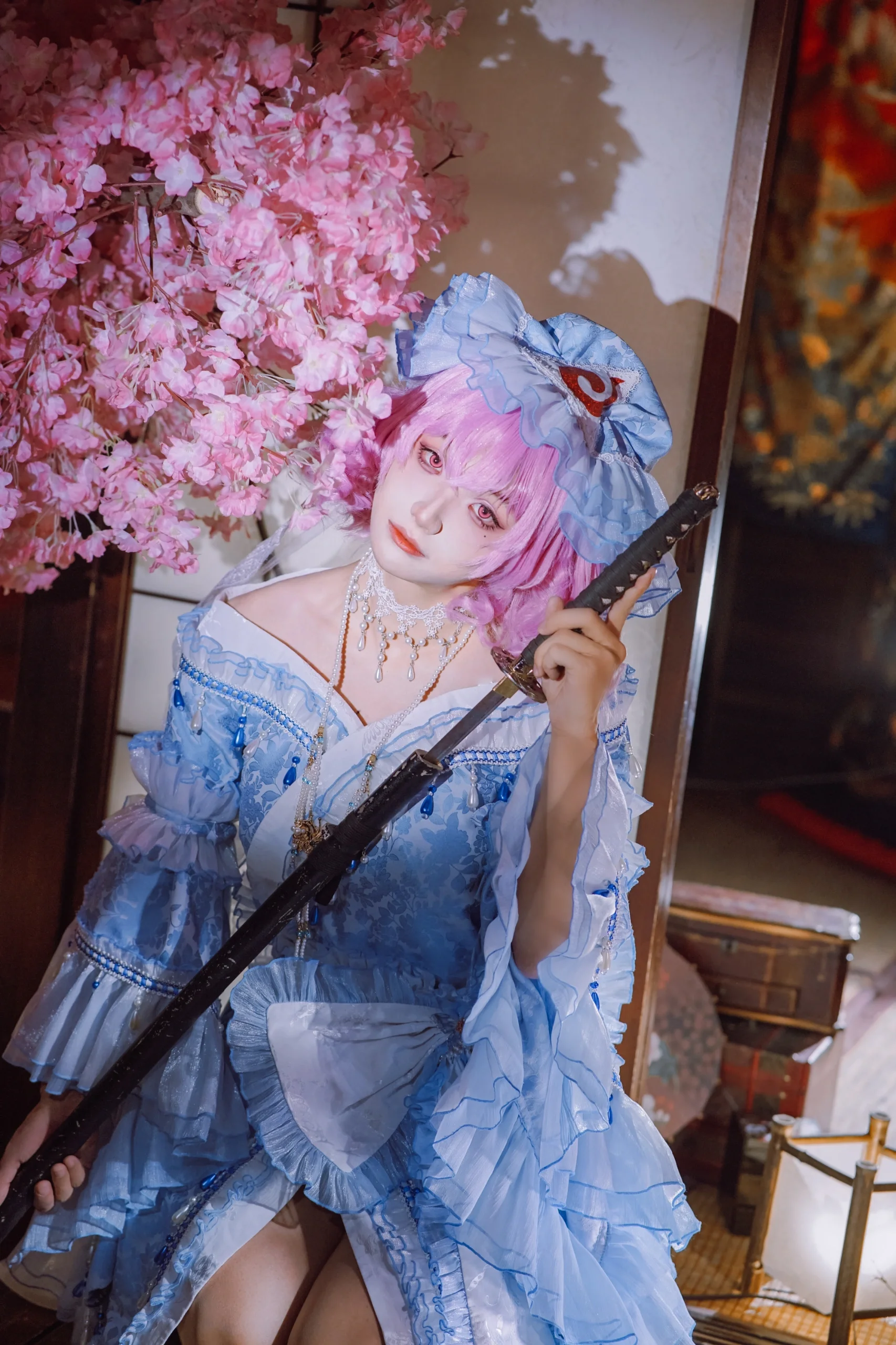 【西行寺幽幽子cos】在樱花下捕捉东方Project的幽邃美学 - 第5张