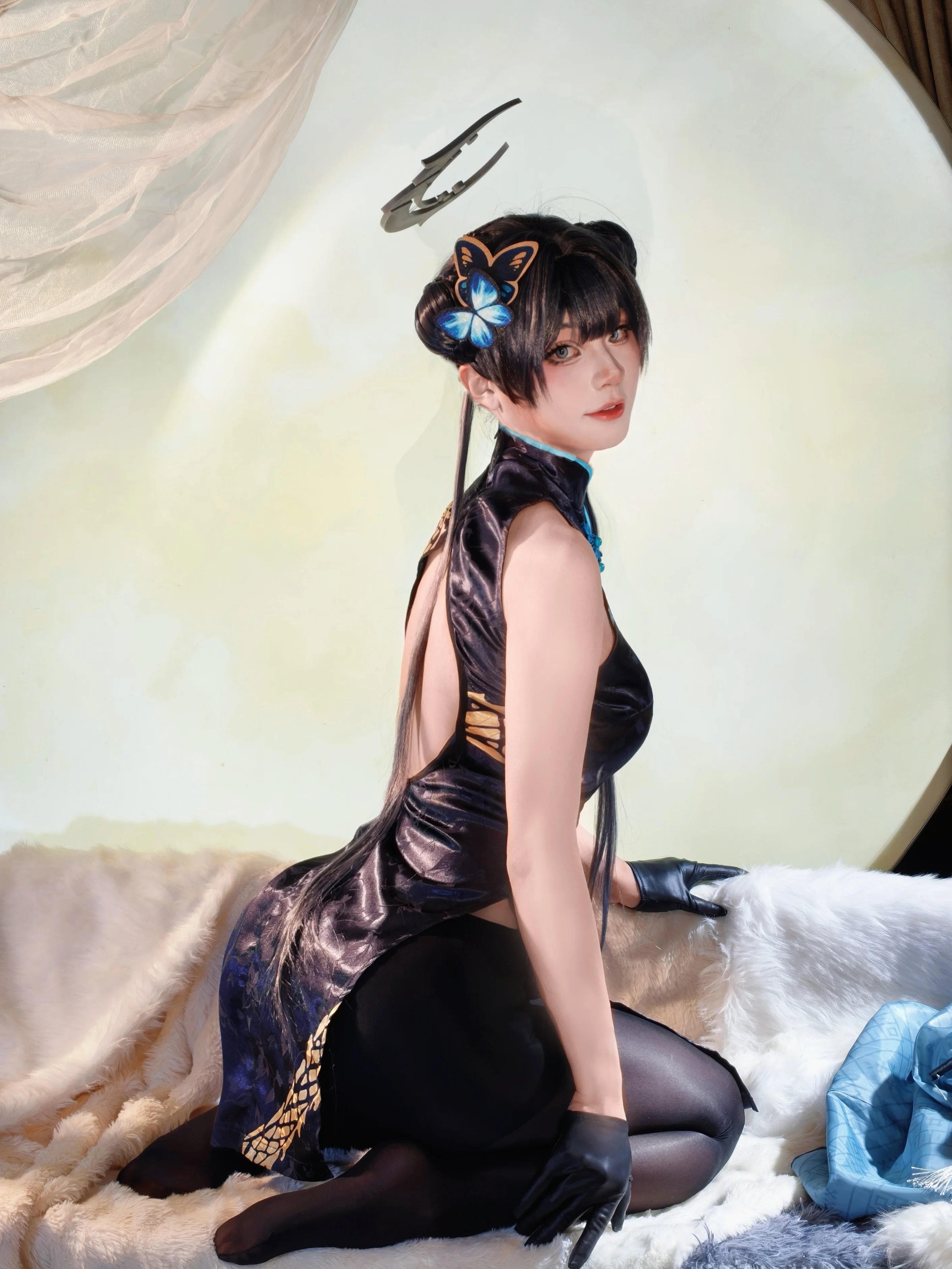 【龙华妃咲cos】蔚蓝档案中旗袍少女的二次元震撼 - 第2张