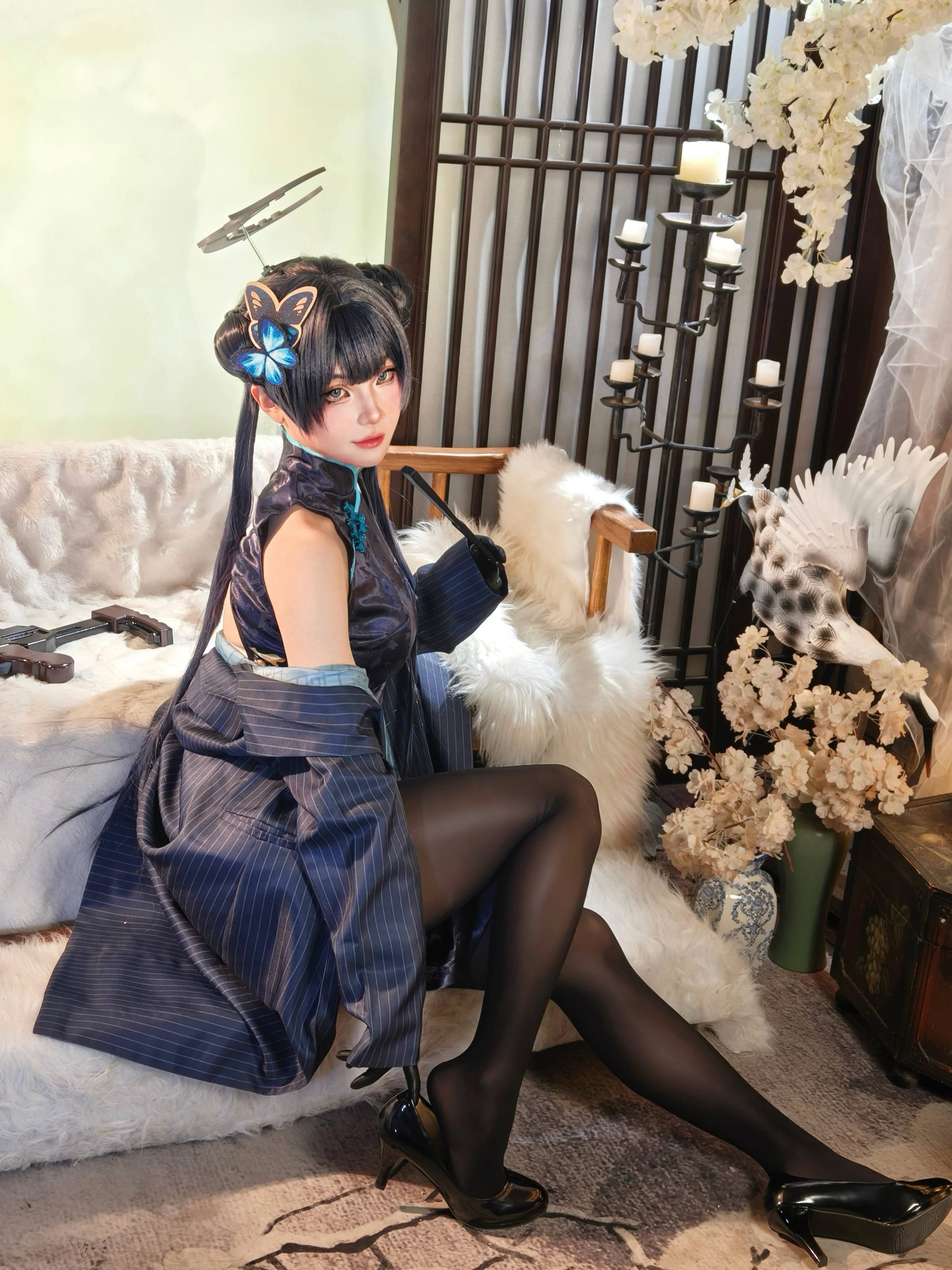 【龙华妃咲cos】蔚蓝档案中旗袍少女的二次元震撼 - 第4张